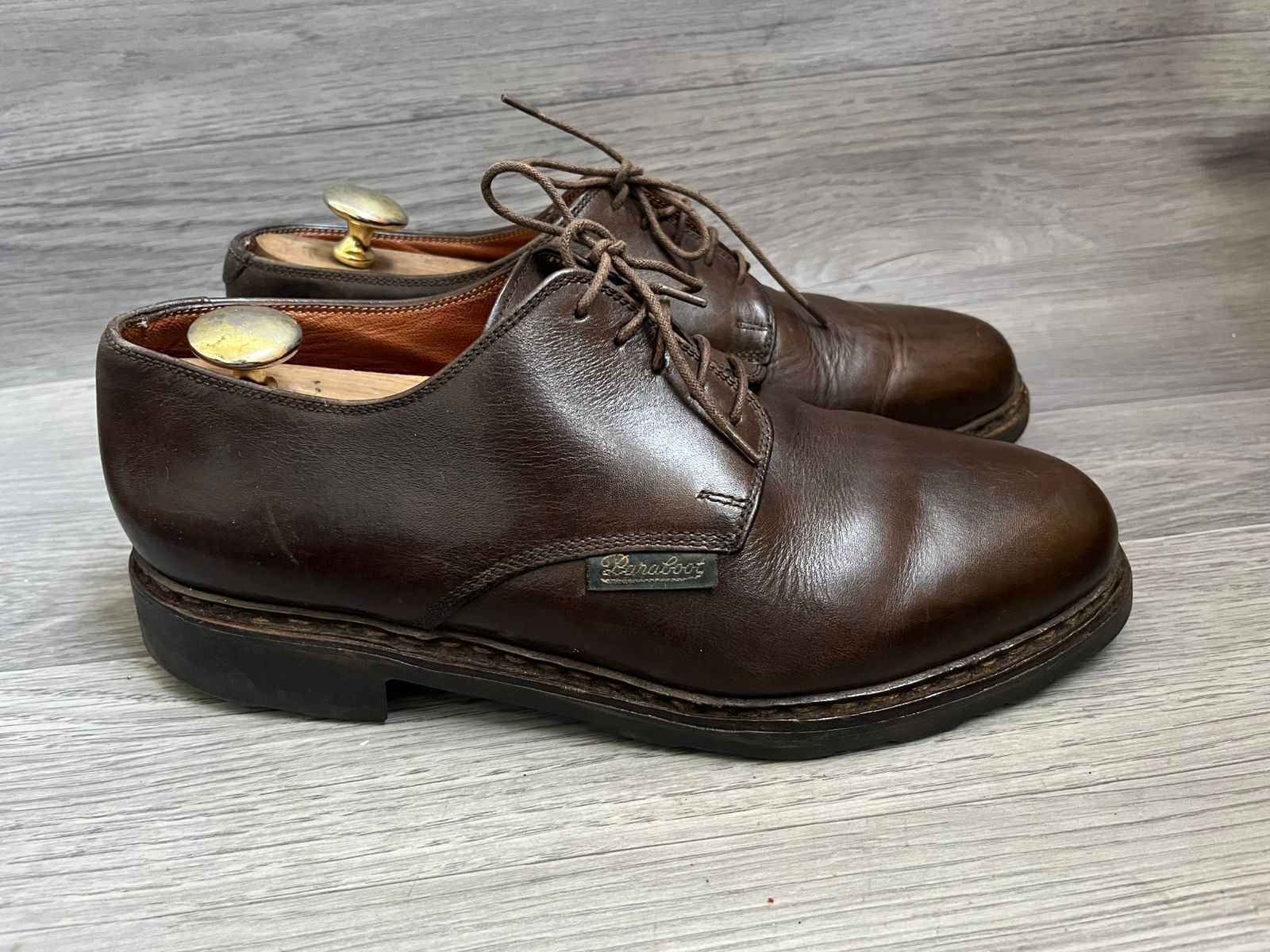 Paraboot Paraboot Arles Derby Brown Leather Shoes Sz 9.5 UK Size US 10.5 / EU 43-44 - 6 Thumbnail