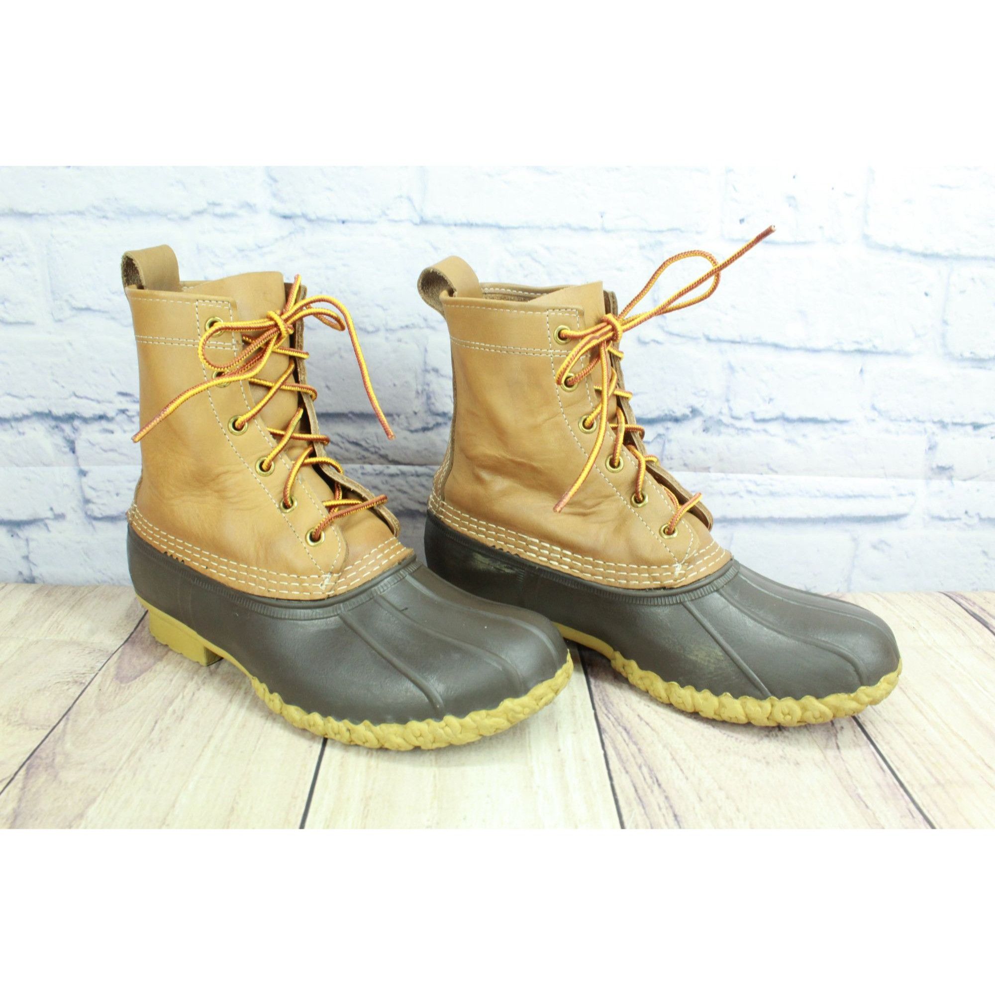 L.L. Bean × Leather LL Bean Women's Leather Insulated Ankle Duck Boots Size 8 M Size US 8 / IT 38 - 3 Thumbnail