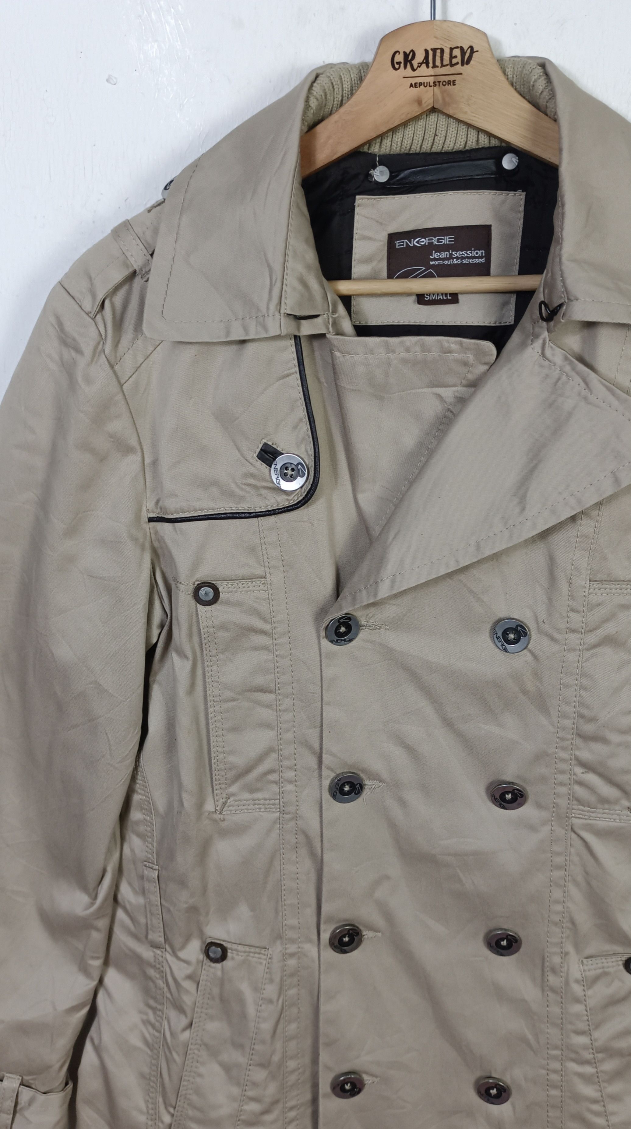 Energie Energie Trench Cout Double Breast ifsixwasnine lgb style Size US M / EU 48-50 / 2 - 7 Thumbnail