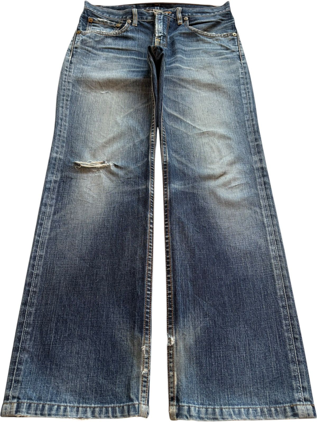 Levi's Vintage 90s Levis 502 Mud Wash Distressed Loose Jeans Size US 31 - 1 Thumbnail