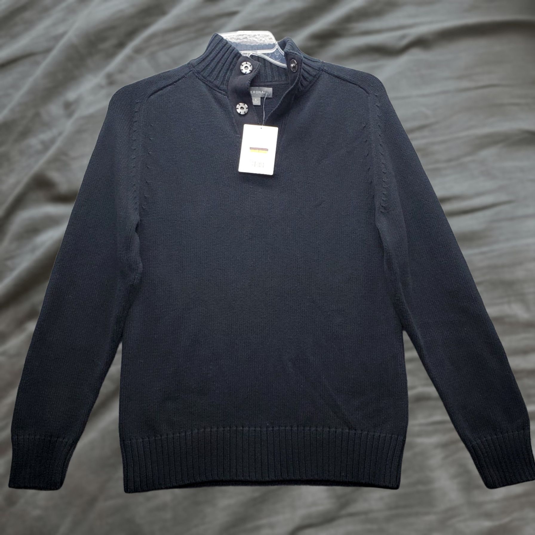Merona Merona Sweater Mens Small Black Chunky Knit Raglan Sleeve Mock Neck Snap Front Size US S / EU 44-46 / 1 - 1 Thumbnail