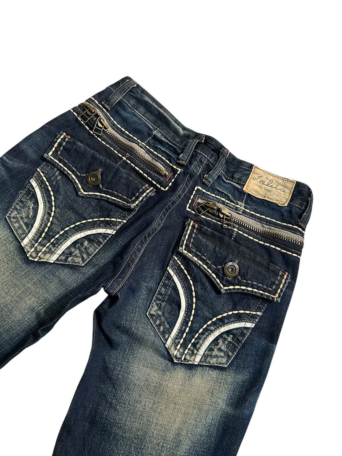If Six Was Nine Yoshimoto Nara Lolita Japanese Punk Rusty Faded Denim Jeans☠️ Size US 30 / EU 46 - 5 Thumbnail