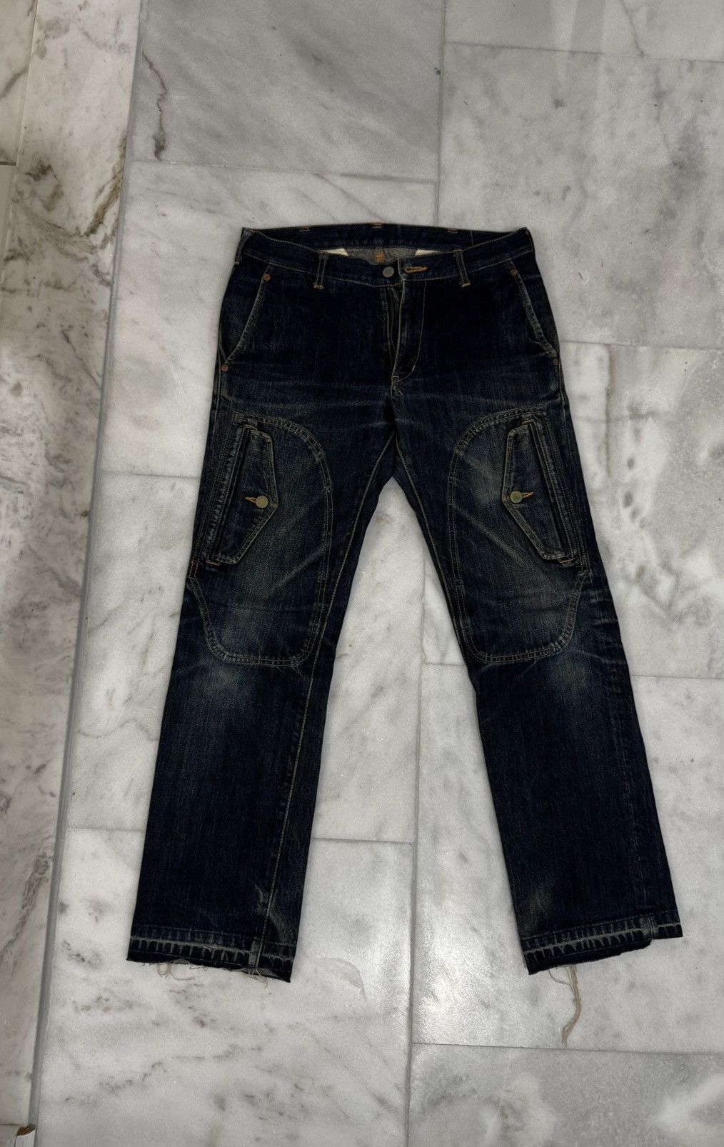 Comme des Garcons Homme AD 2001 Cdg Homme Cargo Jeans Size US 31 - 1 Thumbnail
