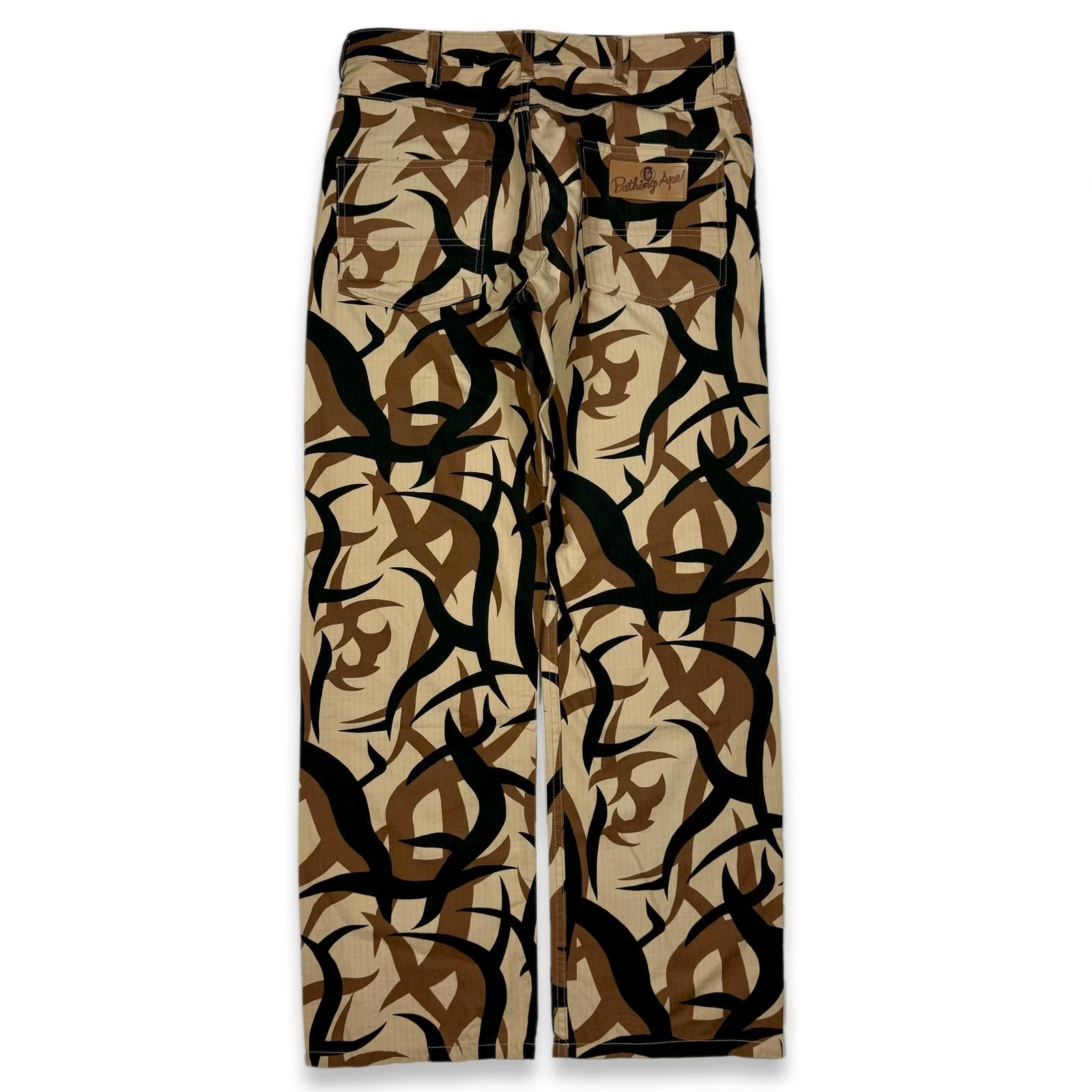 Bape × Vintage Tribal Camo Trousers Size US 31 - 1 Thumbnail