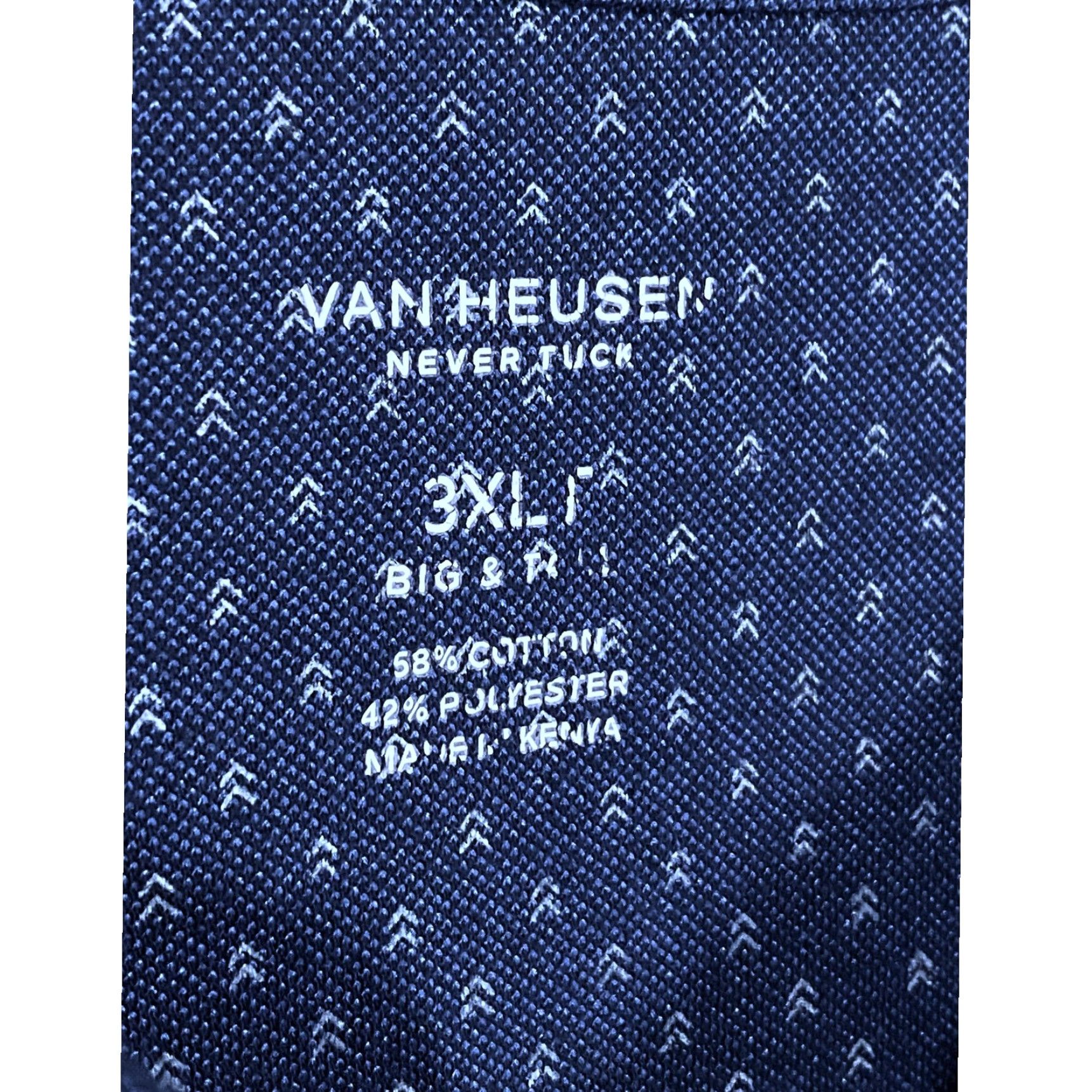Van Heusen VINTAGE Van Heusen Never Tuck Button Polo Shirt Mens 2XLT Blue Geometric Preppy Shirt Falls Spring Summer Womens? Size US XXL / EU 58 / 5 - 5 Thumbnail