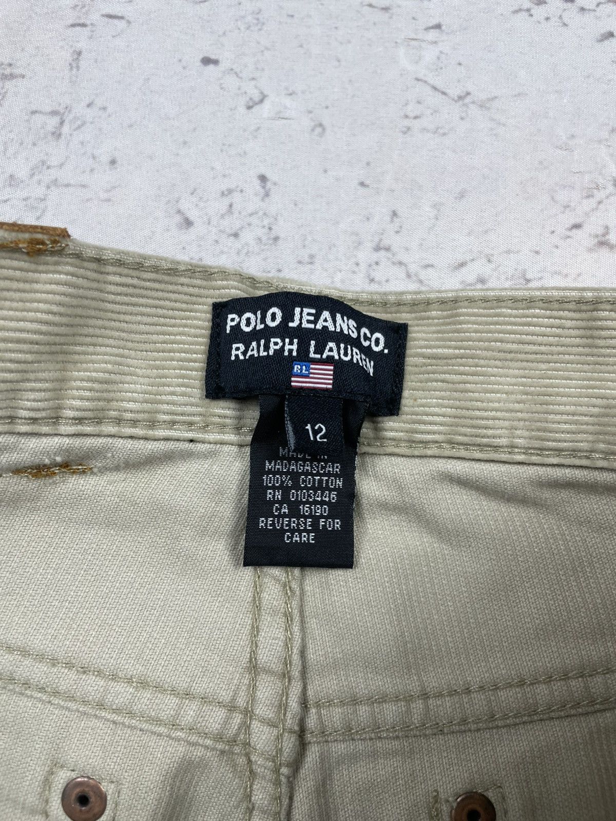 Ralph Lauren Polo Jeans Co Ralph Lauren 12 L Beige Corduroy Wide-Leg g Size 34" / US 12 / IT 48 - 3 Thumbnail