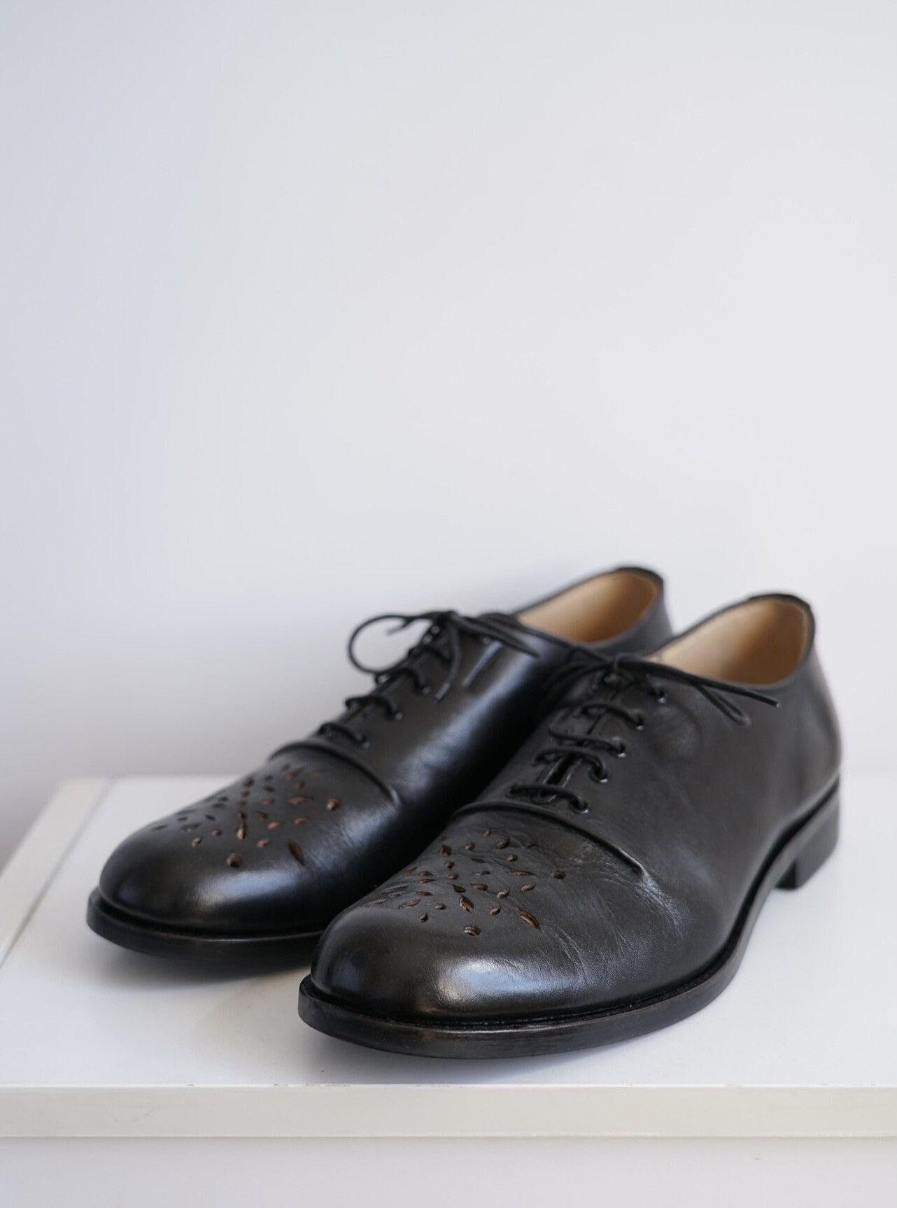 Yohji Yamamoto Yohji Yamamoto 96SS Flower & Boy Perforated Leather Shoes Size US 9.5 / EU 42-43 - 1 Thumbnail