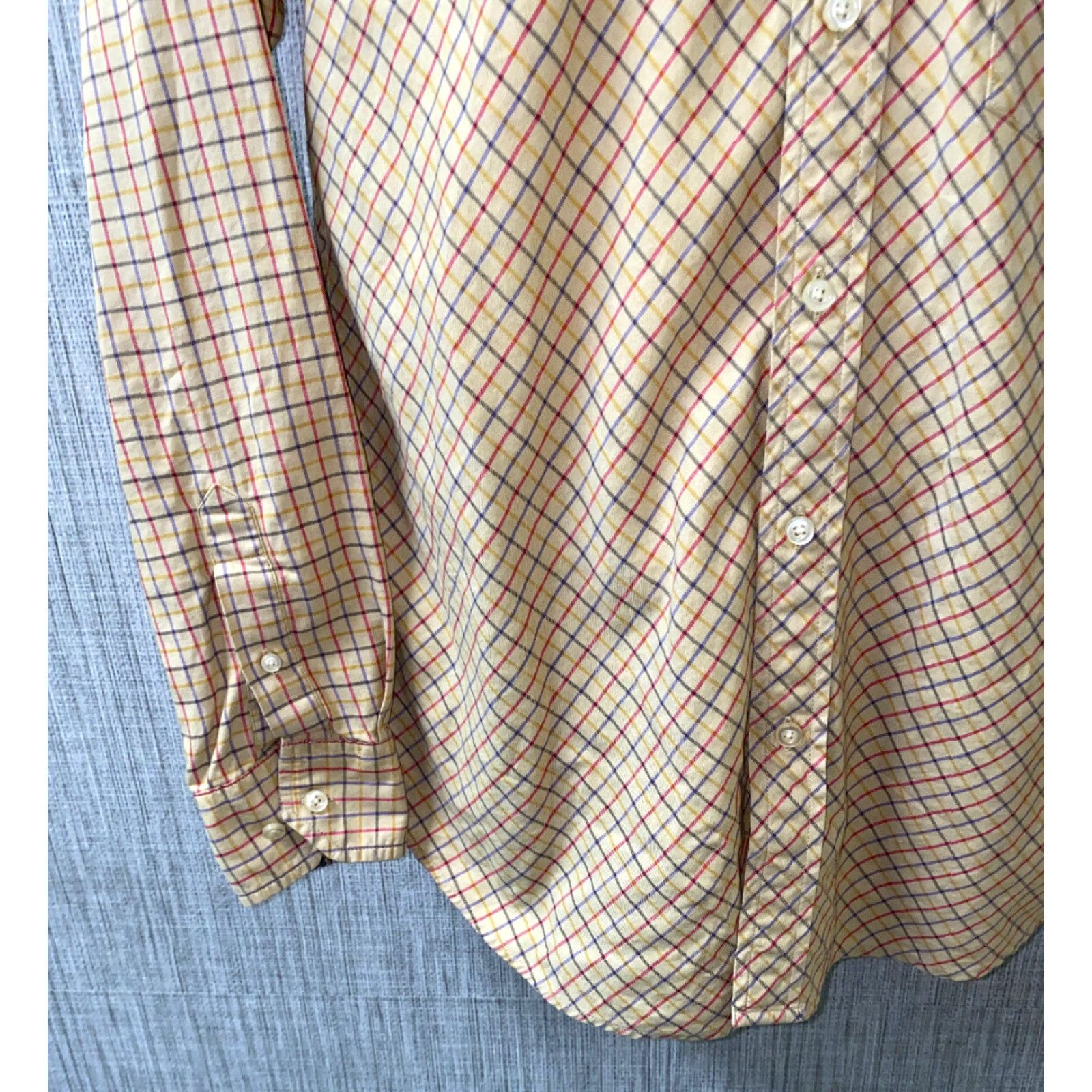Robert Graham Robert Graham Shirt Mens Long Sleeve Button-Up Beige Checkered Size L Flip Cuff Casual Shirt Size US L / EU 52-54 / 3 - 7 Thumbnail