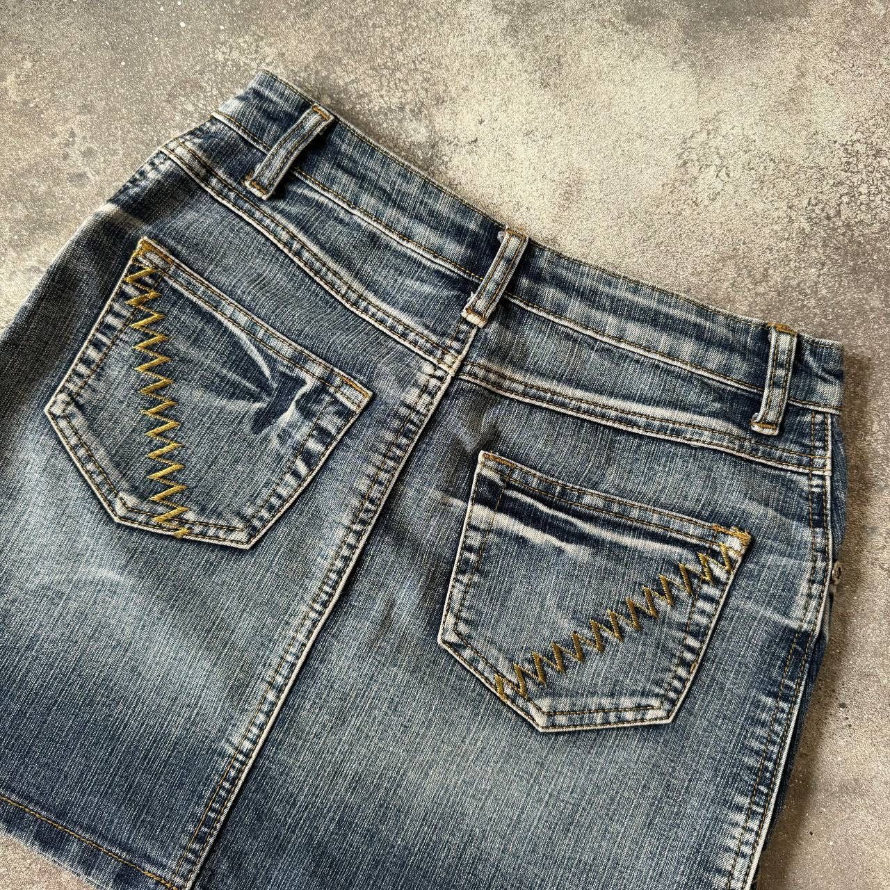 Hysteric Glamour Sexy Washed Blue Denim Mini Skirt (rick owens style) Size 27" / US 4 / IT 40 - 5 Thumbnail