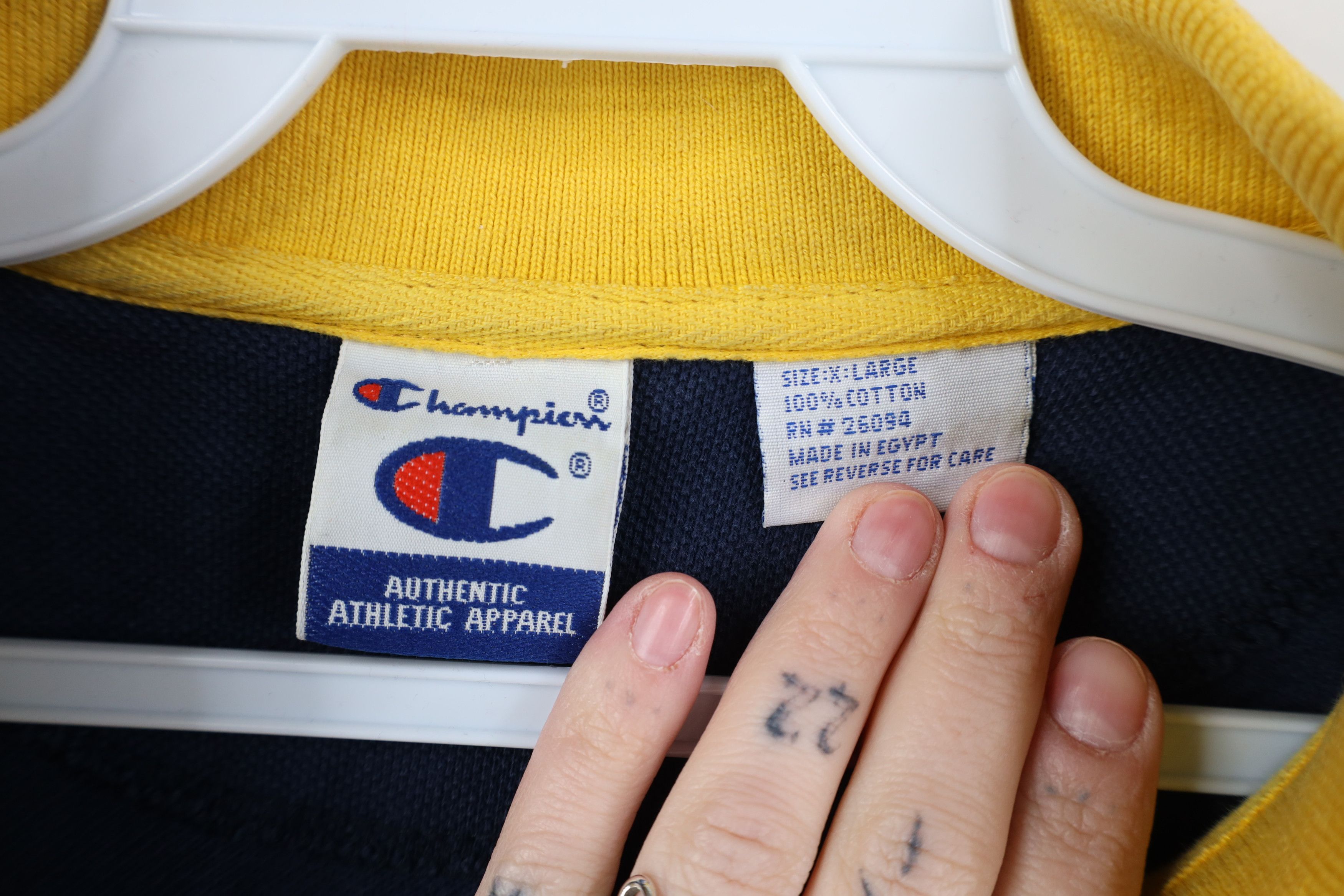 Champion Vintage 90s Champion Spell University of Michigan Polo Shirt Size US XL / EU 56 / 4 - 7 Thumbnail
