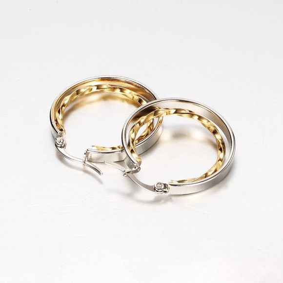 The Unbranded Brand Gold & silver fashion earring for women Size ONE SIZE - 2 Thumbnail