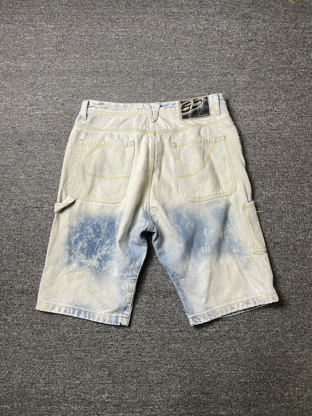 Japanese Brand × Vintage FIFTYFIVEDSL Blue Acid Wash Short Jeans (104) Size US 31 - 11 Thumbnail