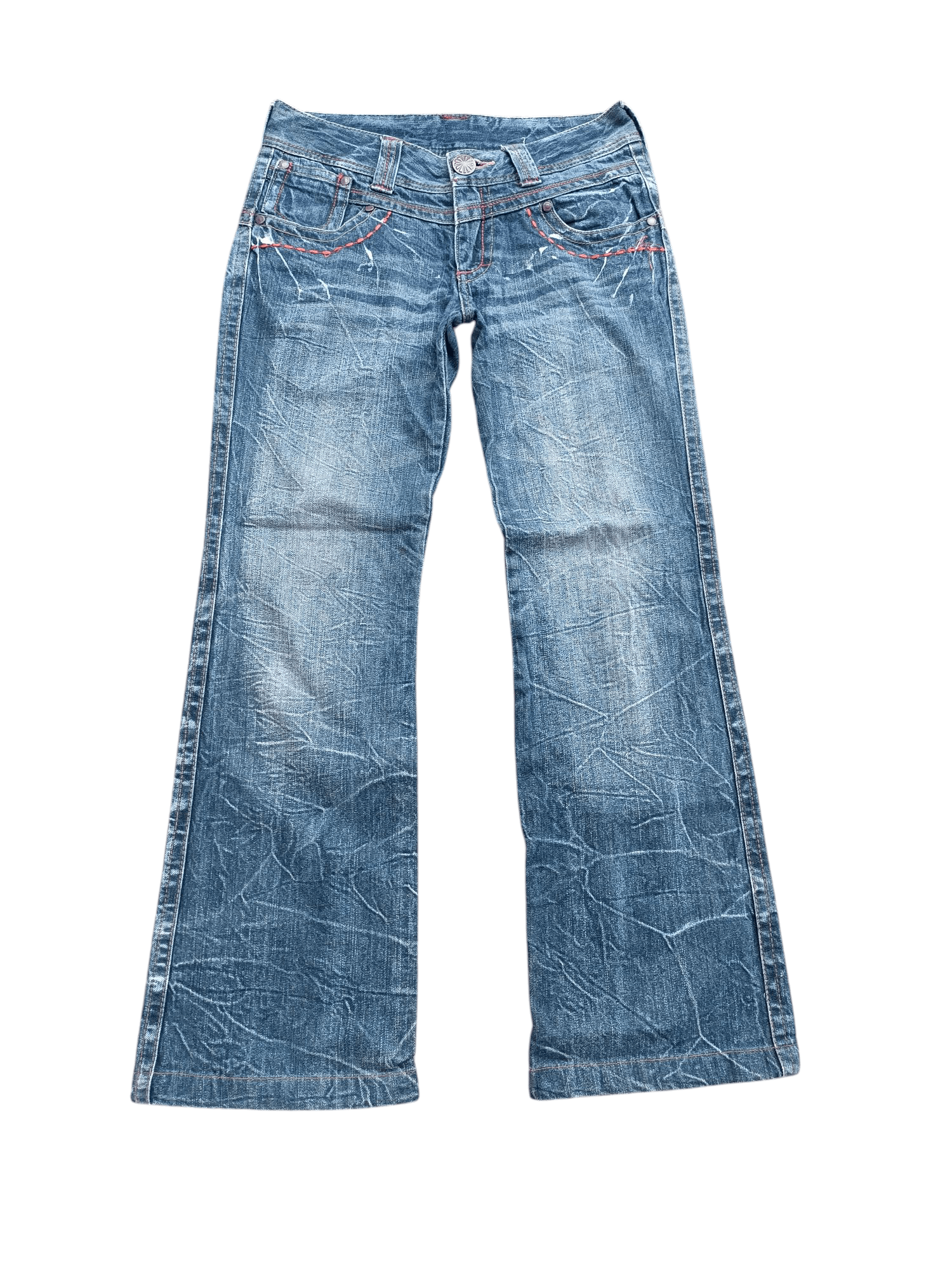 Japanese Brand Rare Vintage Japanese Brand Flared Embroidery Jeans E247 Size US 28 / EU 44 - 7 Thumbnail