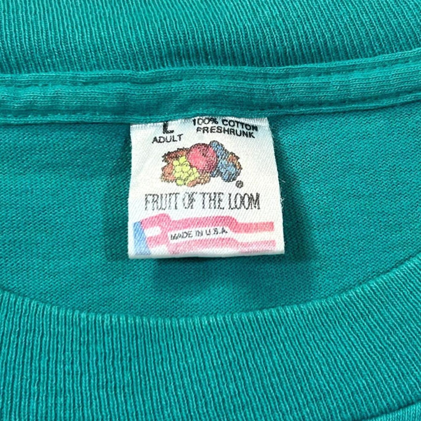 Fruit Of The Loom VINTAGE Virginia Beach "Virginia" Souvenir Distressed Graphic Single Stitch T-Shirt Mens L Teal Green Size US L / EU 52-54 / 3 - 3 Thumbnail