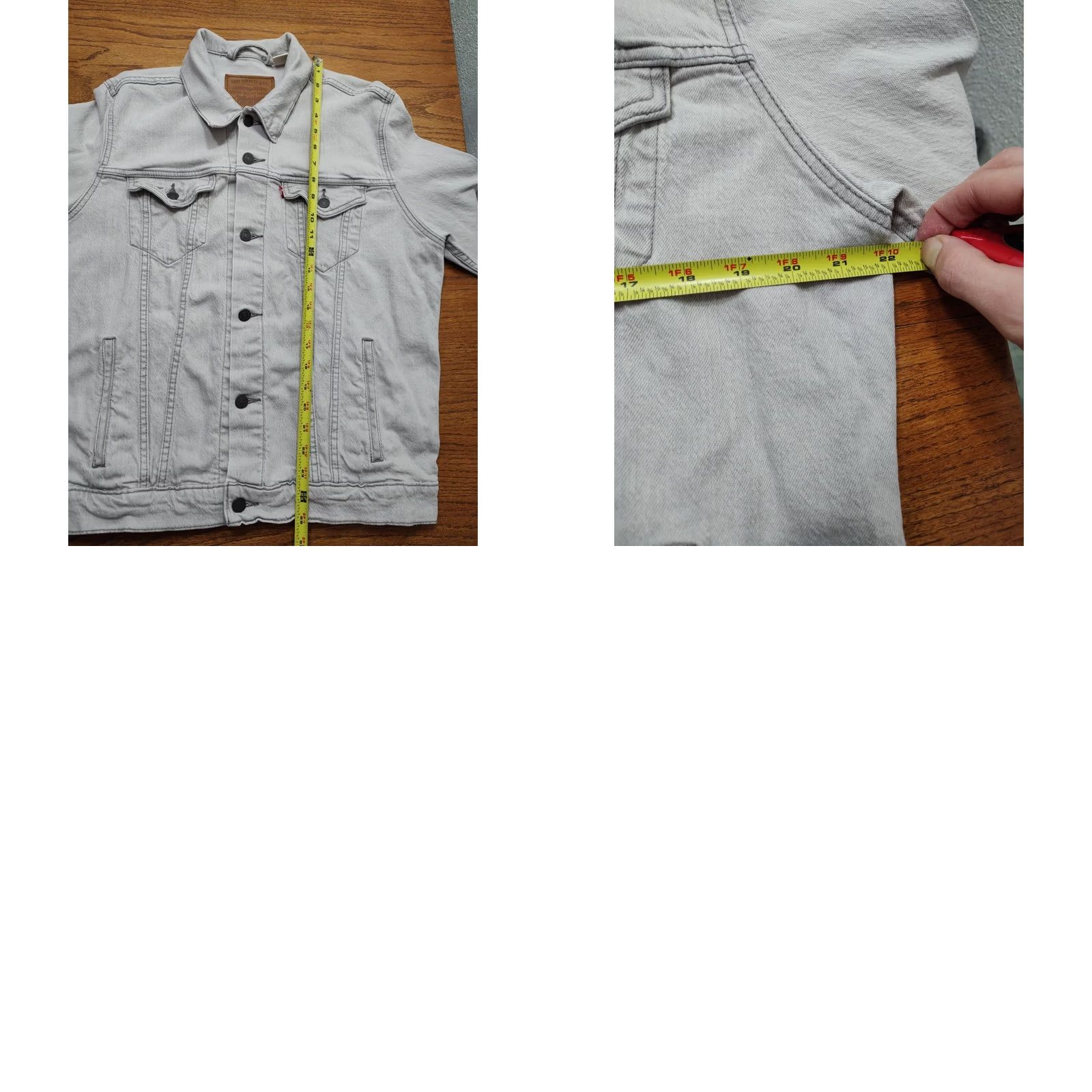 Levi's VINTAGE Levi's Premium Mens Big E Trucker Jean Jacket Gray 90s Relaxed Regular Size L - Mens Jacket Size US 33 - 9 Thumbnail