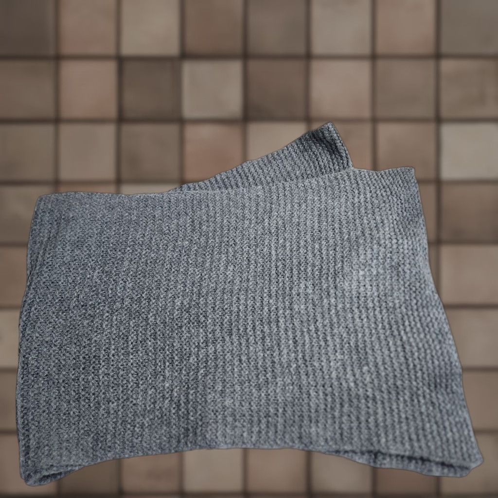 Vintage Line of Oslo Wool Alpaca Blend Gray Knit Scarf-12x74" NWT Size ONE SIZE - 1 Thumbnail