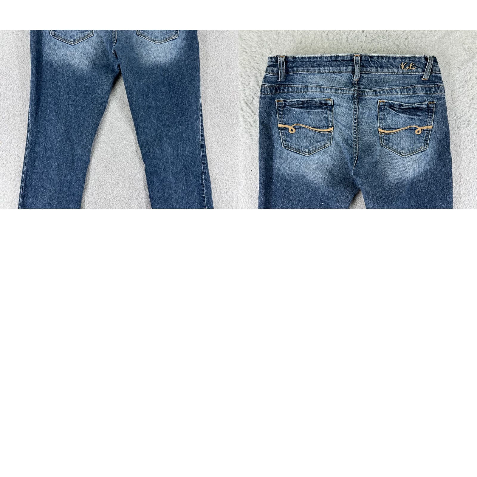 Vintage Kali Jeans Womens 9 Blue Denim Low Rise Straight Medium Wash Cotton Blend Jeans Size 30" / US 8 / IT 44 - 10 Thumbnail
