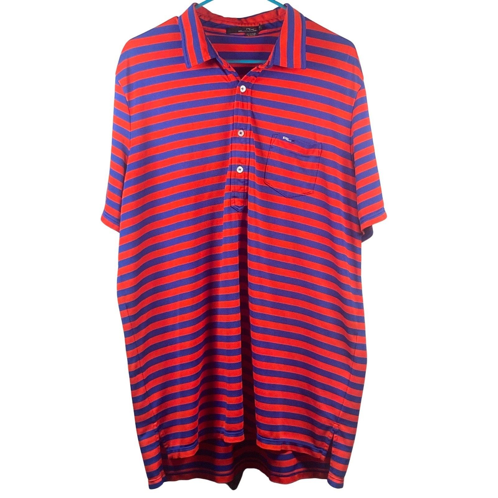 Ralph Lauren Ralph Lauren RLX Shirt Men's XL Blue Red Stripe Pocket Polo Size US XL / EU 56 / 4 - 1 Thumbnail