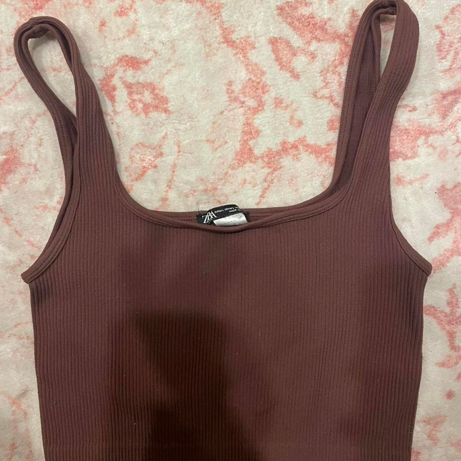 Zara Zara brown ribbed cripped tank Size M / US 6-8 / IT 42-44 - 3 Thumbnail