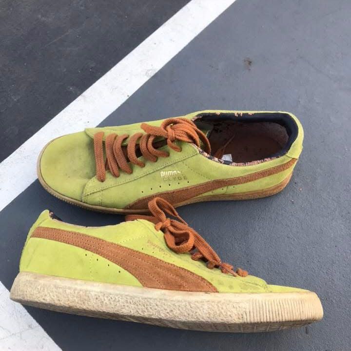 Puma Vintage Puma Clyde Green suede White Sole Size US 11 / EU 44 - 11 Thumbnail