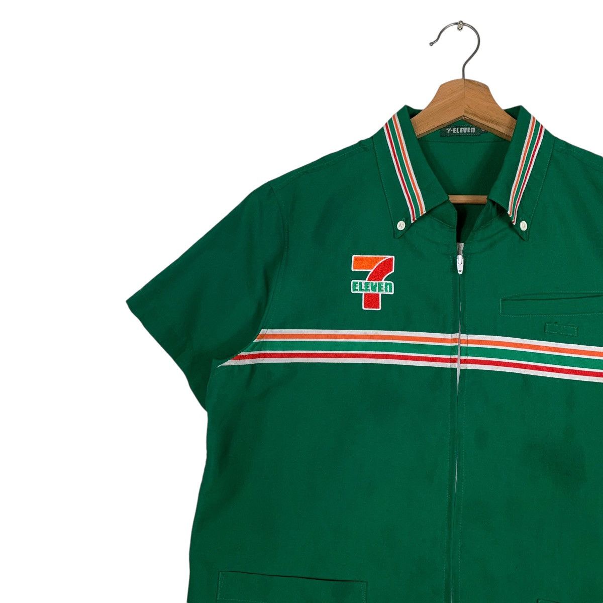 Japanese Brand Vintage 7 Eleven Japan Uniform Zipper Shirt Size US L / EU 52-54 / 3 - 6 Thumbnail