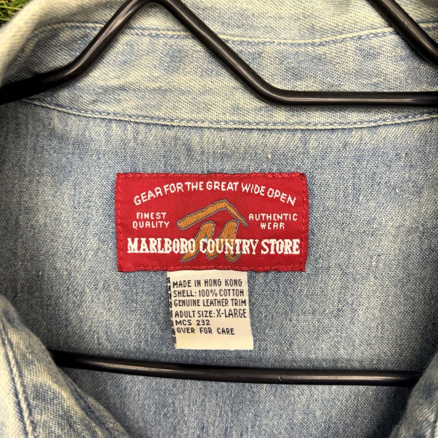 Marlboro VINTAGE Marlboro Shirt Mens XL Chambray Denim Button Front Western 90s Blue Cotton Denim Long Sleeve Regular Mens Size US XL / EU 56 / 4 - 4 Thumbnail