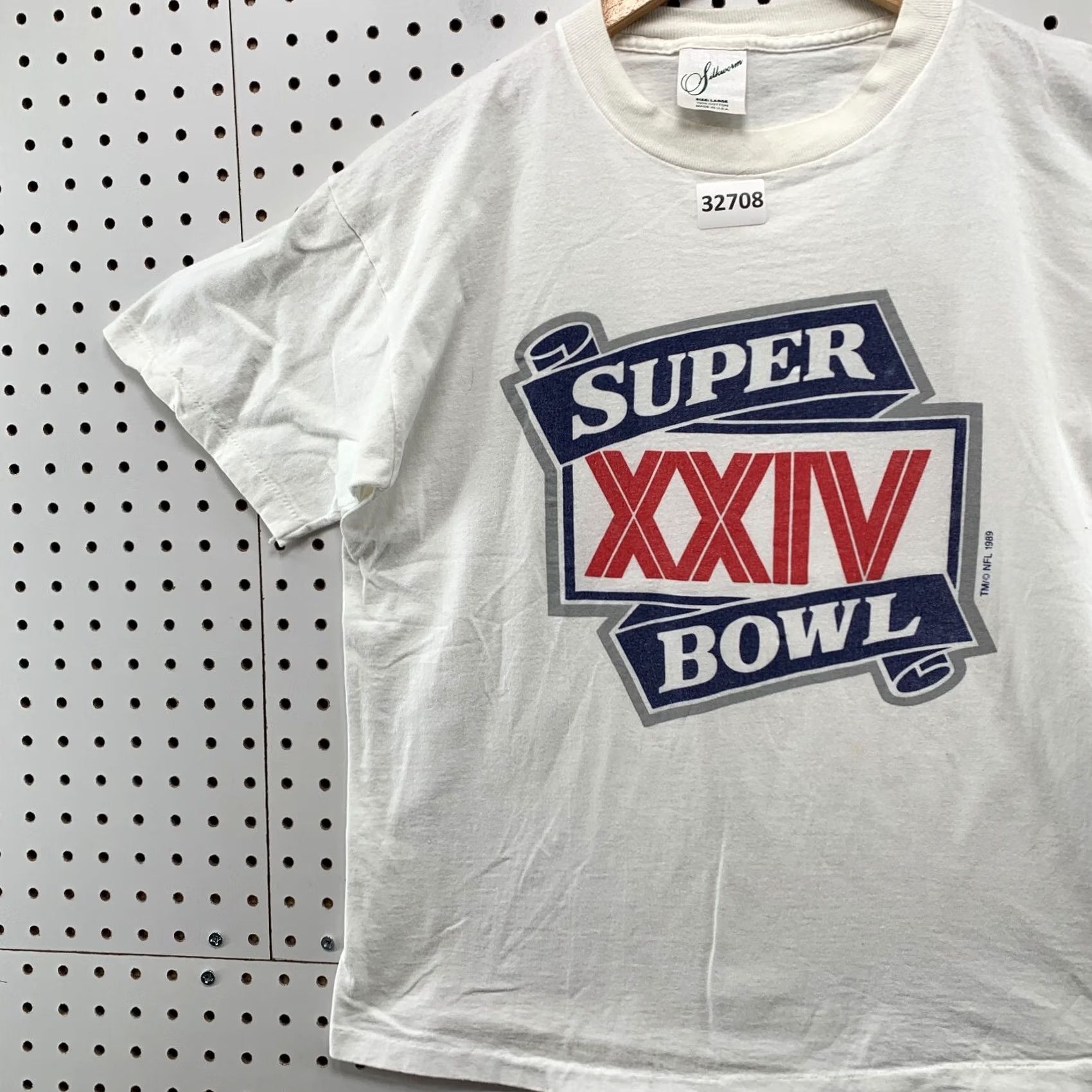 NFL VINTAGE NFL Super Bowl XXIV Shirt White Mens L USA 20.5x25 80s Single Stitch Nike? Size US L / EU 52-54 / 3 - 3 Thumbnail