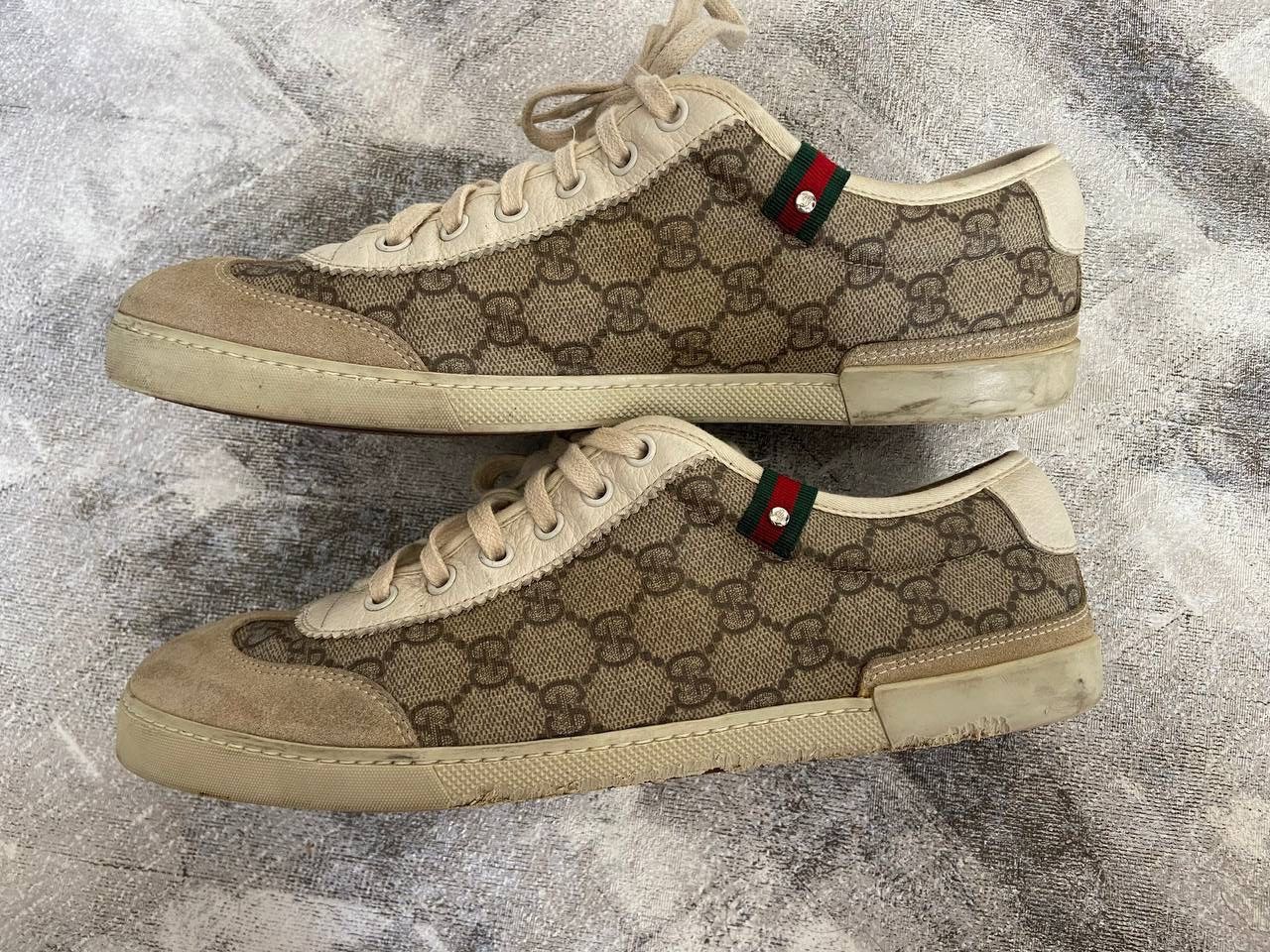 Gucci Gucci Monogram Print Leather Low Top Sneakers Size US 9 / EU 42 - 3 Thumbnail