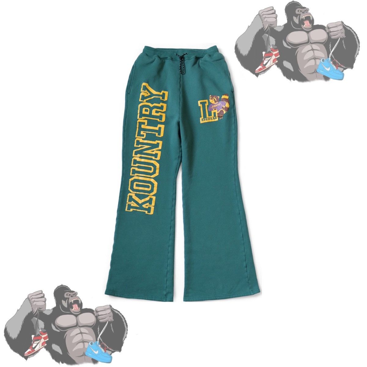 Kapital Kounty Fleece Flared Sweatpants Turquoise