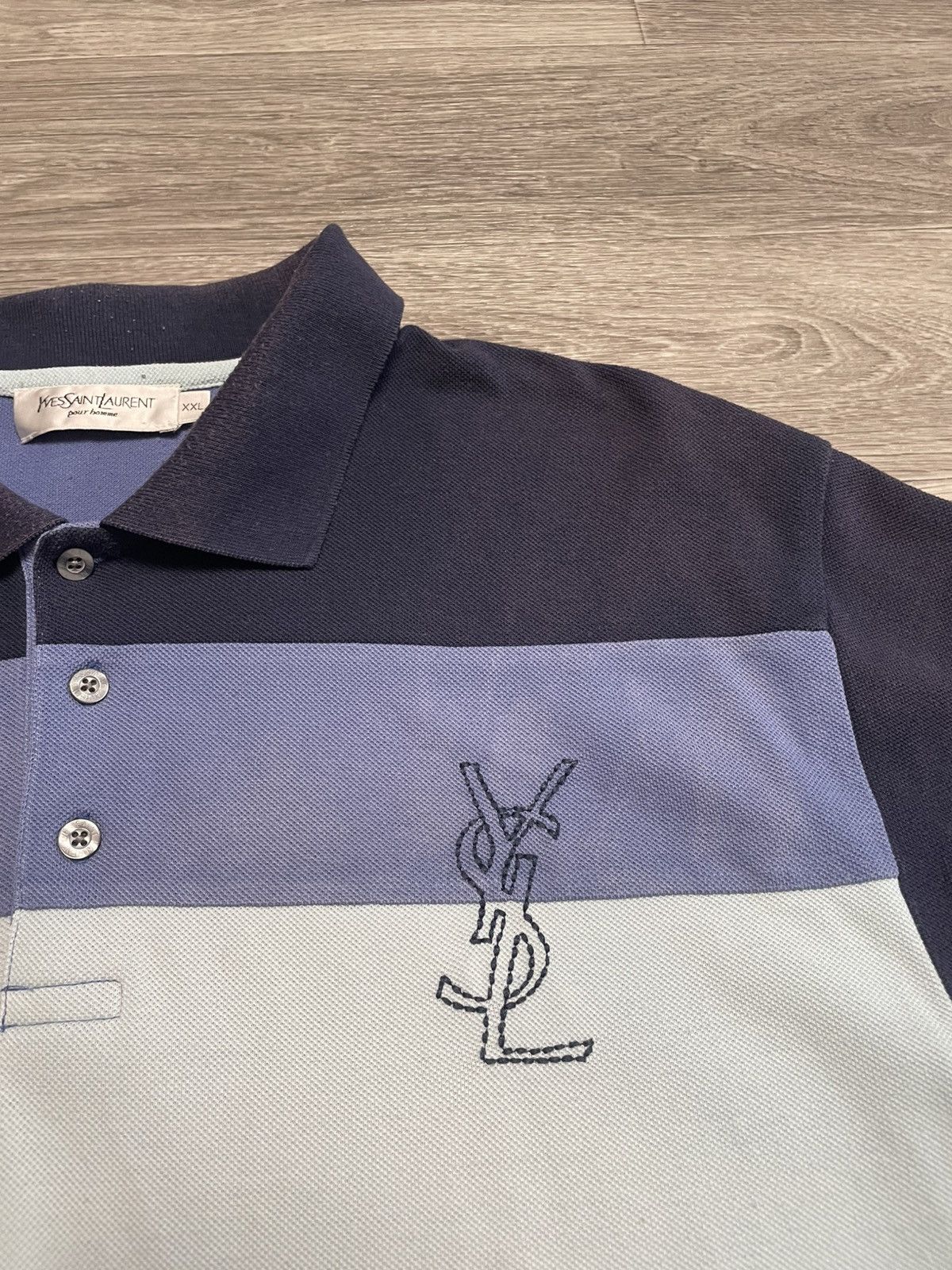 Yves Saint Laurent Vintage Yves Saint Laurent YSL Big Logo Polo Shirt Size US XXL / EU 58 / 5 - 9 Thumbnail