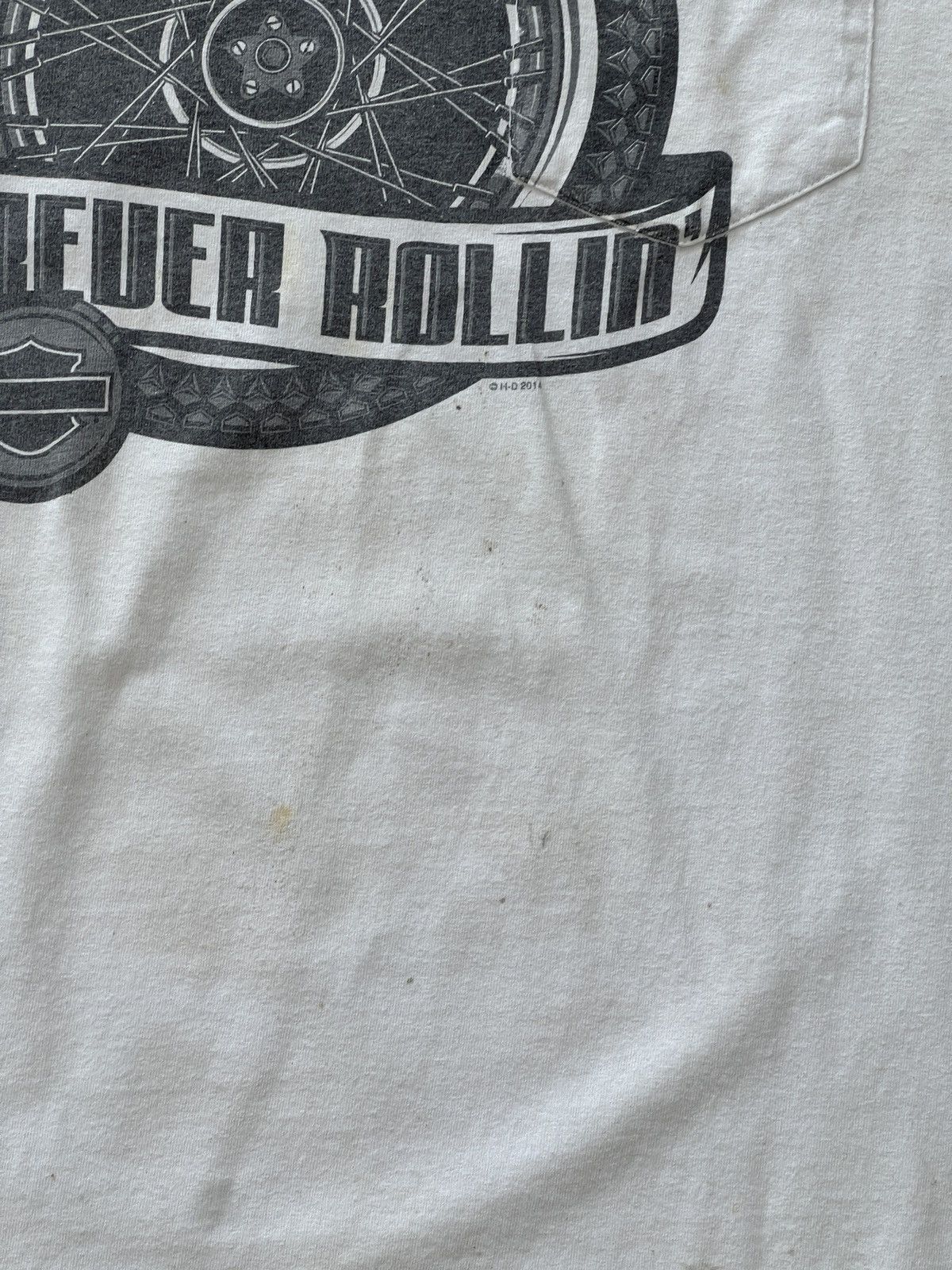Harley Davidson × Vintage Vintage Harley Davidson Forever Rollin Pocket Tee Large Size US L / EU 52-54 / 3 - 7 Thumbnail
