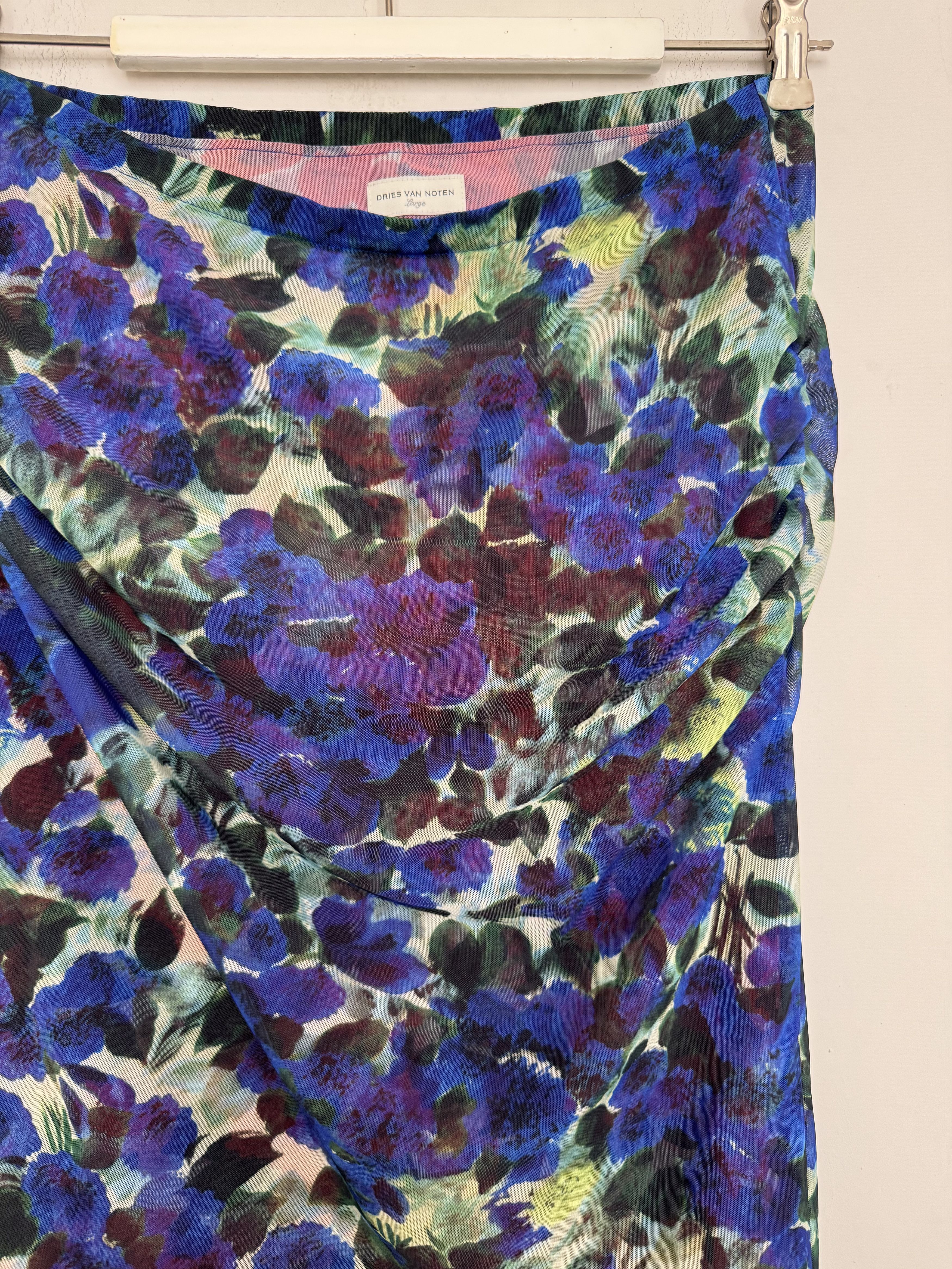 Dries Van Noten Blue Double Layered Midi Skirt Size 27" / US 4 / IT 40 - 4 Thumbnail