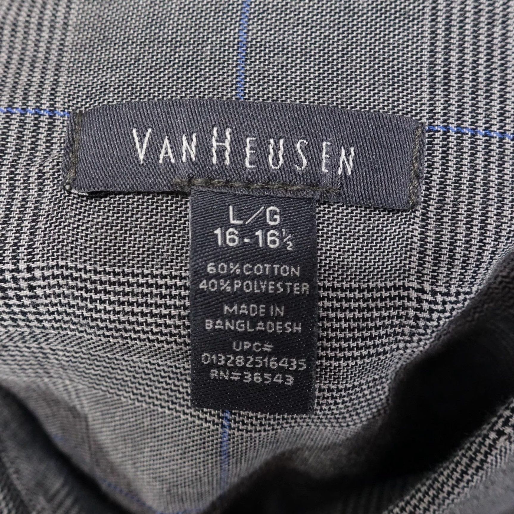 Van Heusen Van Heusen Shirt Mens Large Gray Plaid Button-Down No Iron Long Sleeve 16-16.5 Pocket Size US L / EU 52-54 / 3 - 6 Thumbnail