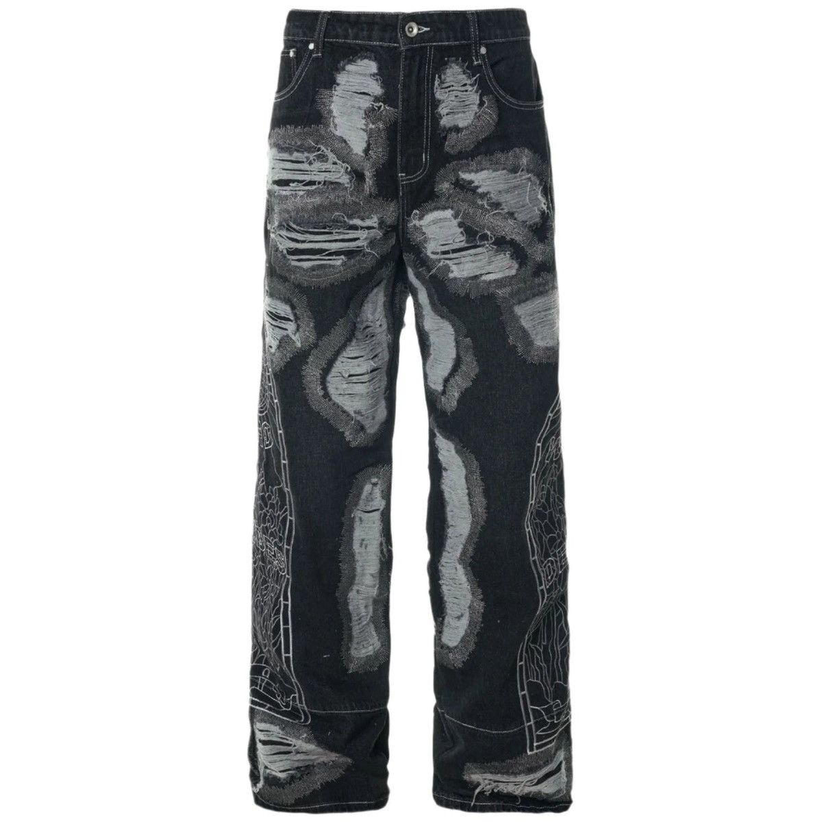 Who Decides War Who Decides War Darning Side Denim Jeans Size US 32 / EU 48 - 2 Thumbnail
