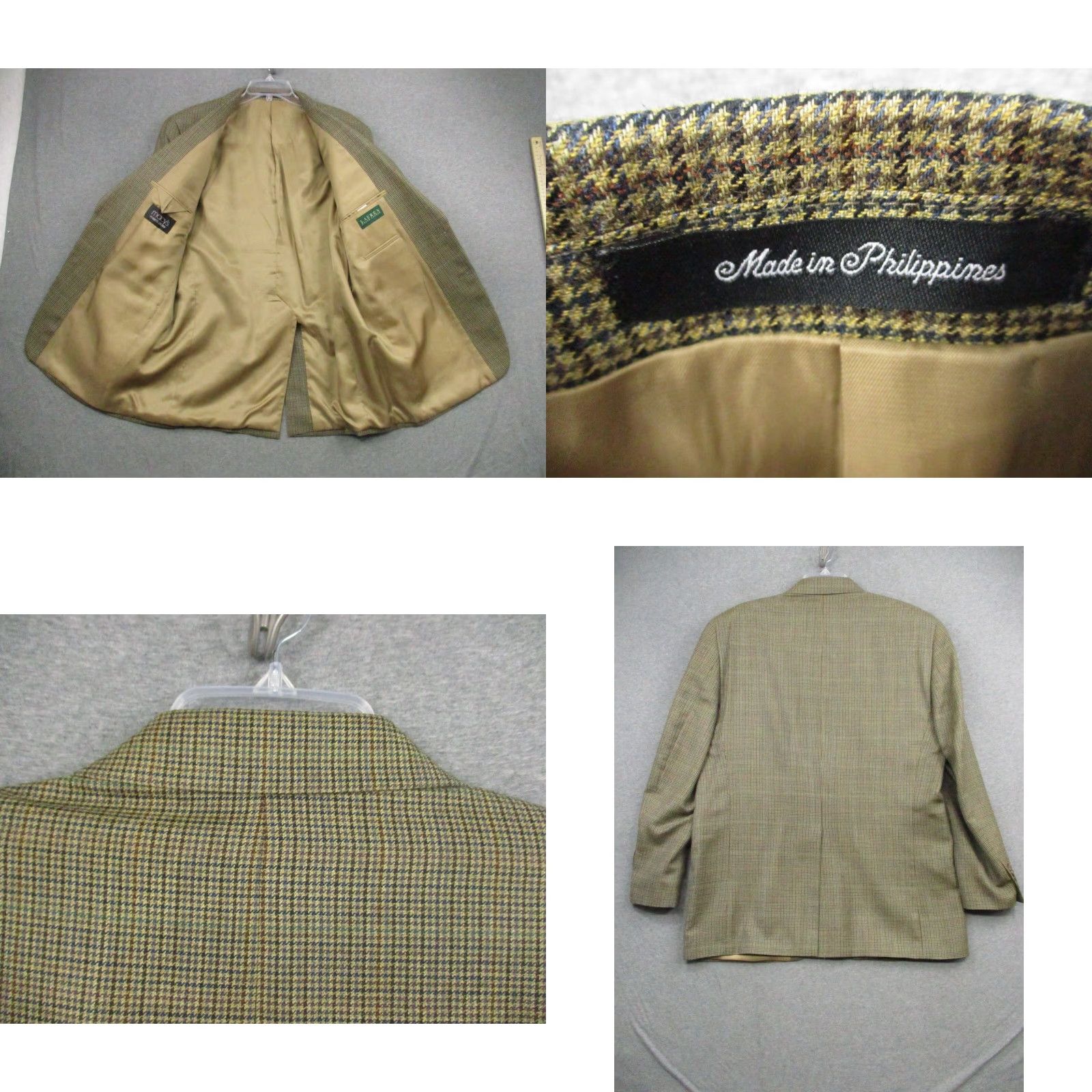 Ralph Lauren VINTAGE LAUREN RALPH LAUREN Sport Jacket 44 L Wool Gray Blazer Herringbone Tweed Sportcoat Mens Size 44R - 8 Thumbnail