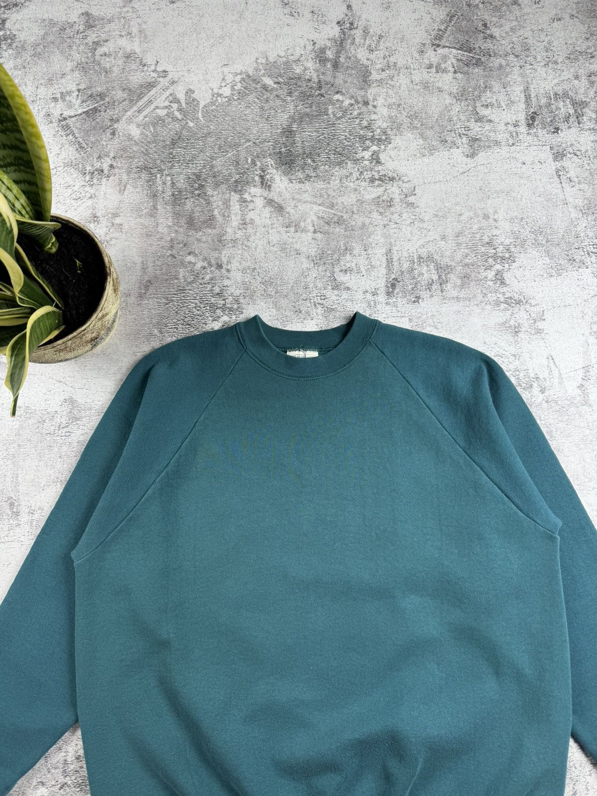 Fruit Of The Loom × Vintage Fruit of The Loom USA Blank 90s Hoodie Sweatshirt Pullover Size US XL / EU 56 / 4 - 5 Thumbnail