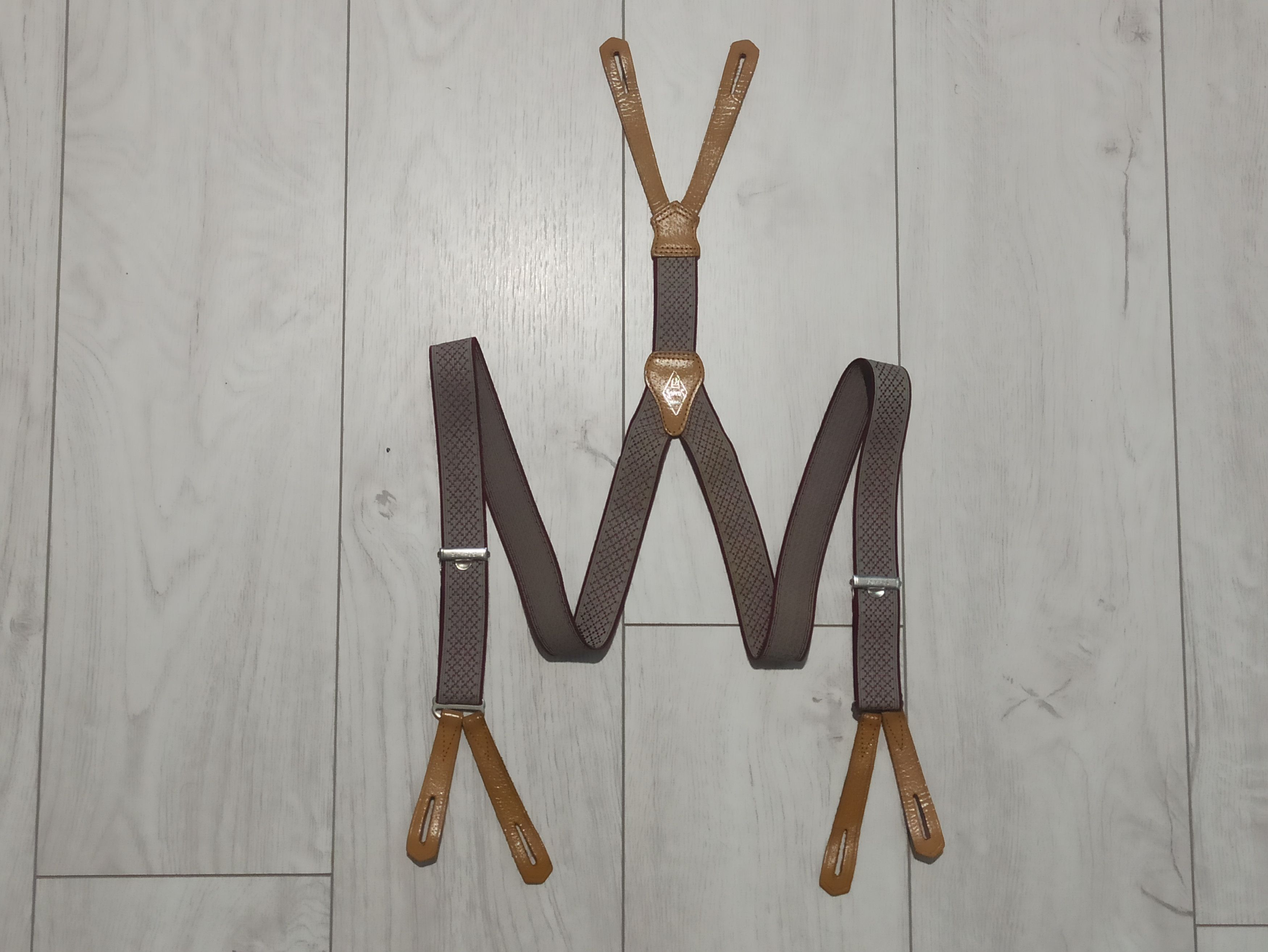 Designer Sophos Vintage Suspenders – Leather Button Ends Size ONE SIZE - 1 Thumbnail