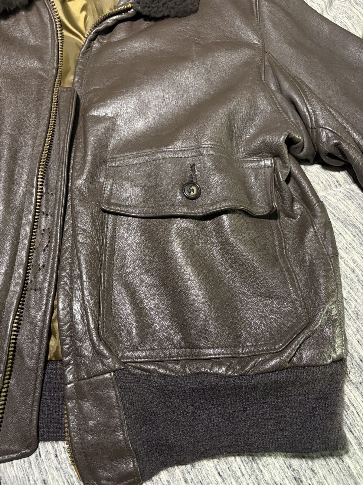 Schott Vintage Schott G-1 Flight Jacket USN Leather 1973 Size US XS / EU 42 / 0 - 5 Thumbnail