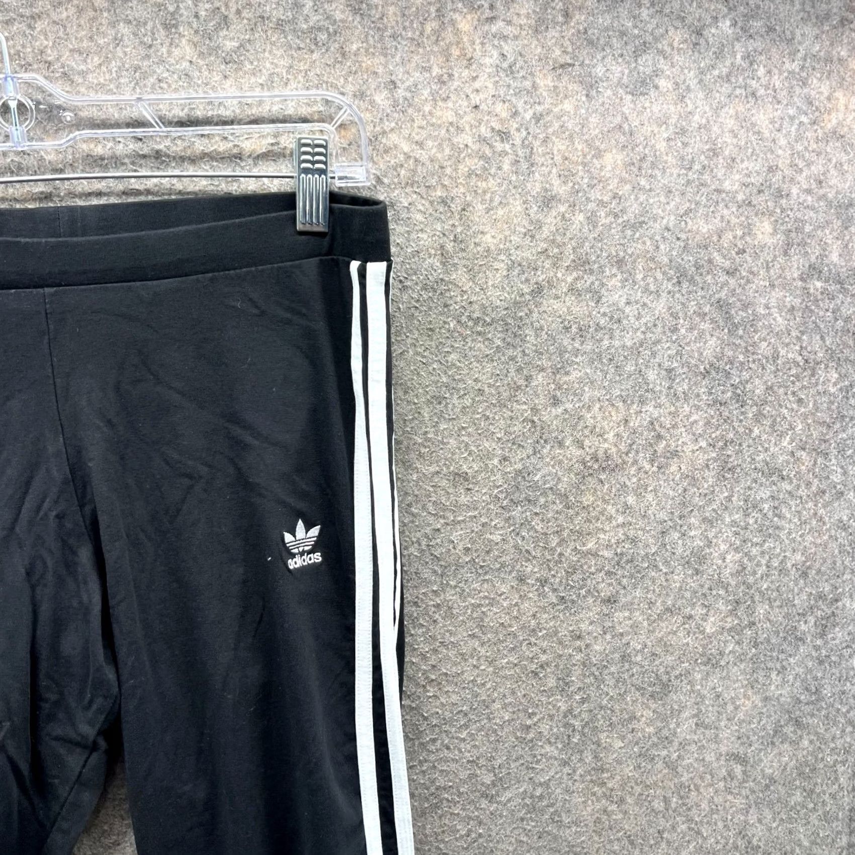 Adidas Adidas Leggings Womens M Black White 3 Stripes Stretchy Slim Pants Trefoil Size 32" / US 10 / IT 46 - 6 Thumbnail