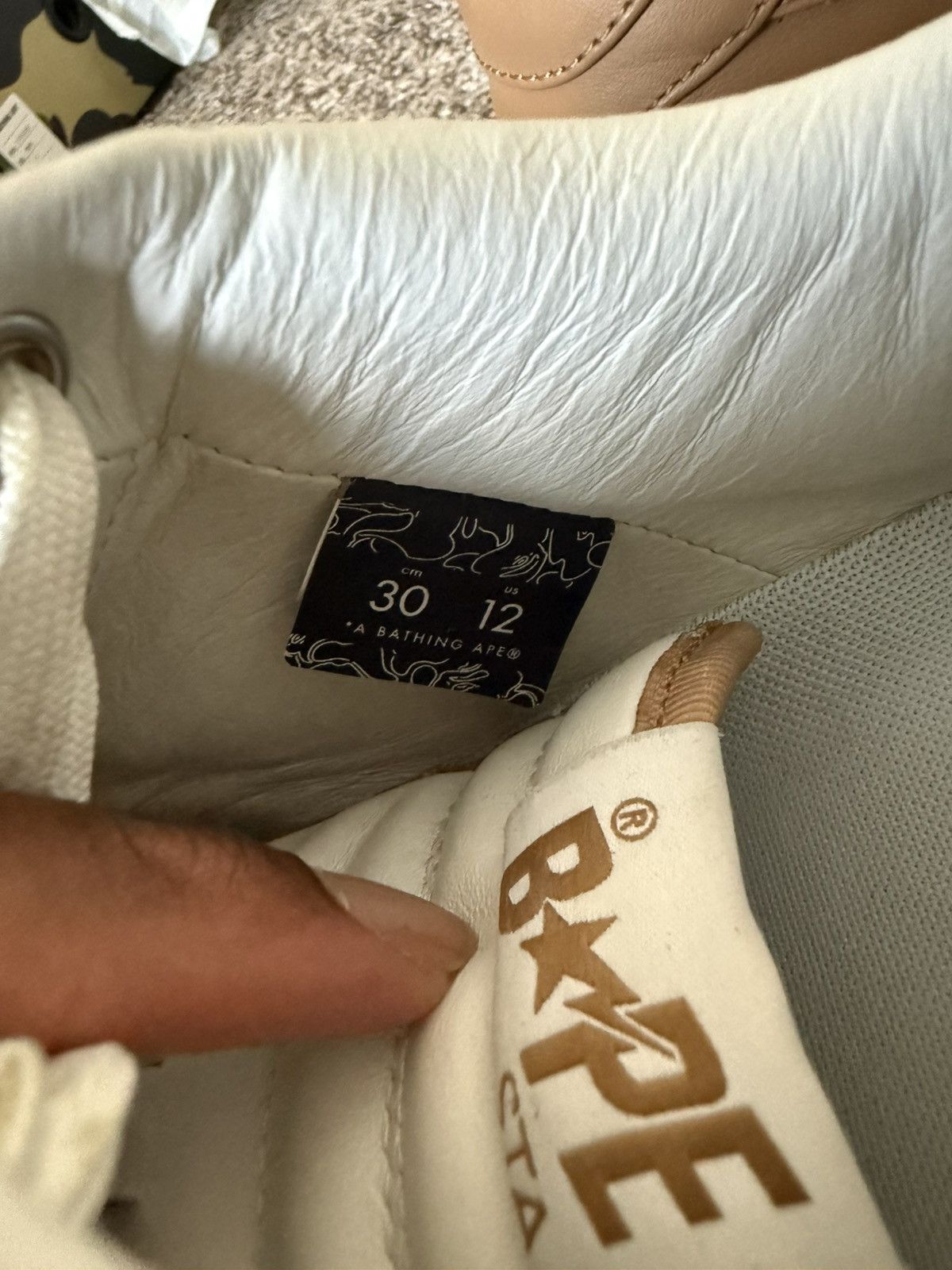 Bape A Bathing Ape Bape Sta White Beige Size US 12 / EU 45 - 9 Thumbnail