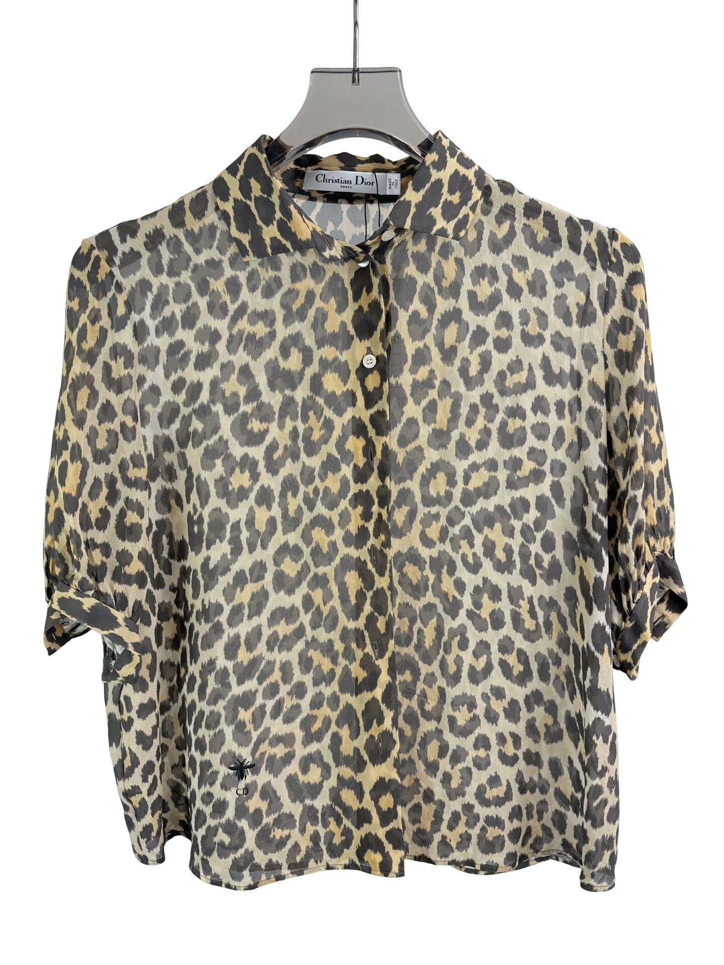 Dior Dior Leopard Print Silk Blouse S Size S / US 4 / IT 40 - 1 Thumbnail
