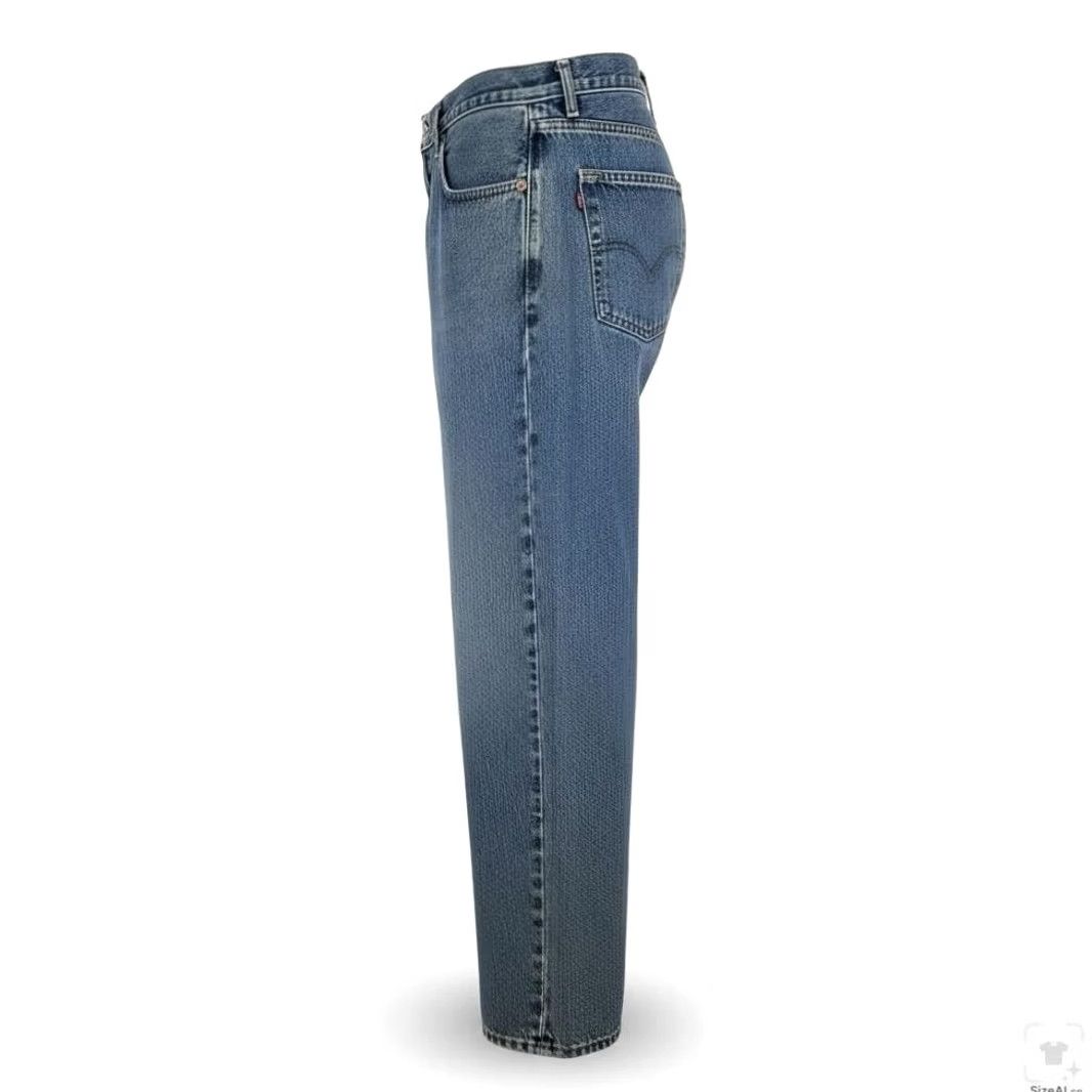 Levi's Levi's 505 Jeans Mens Regular Fit Blue Medium Wash Straight Zip Fly 40x34 Denim Pocket Logo 5-Pocket US Made Size US 40 / EU 56 - 3 Thumbnail