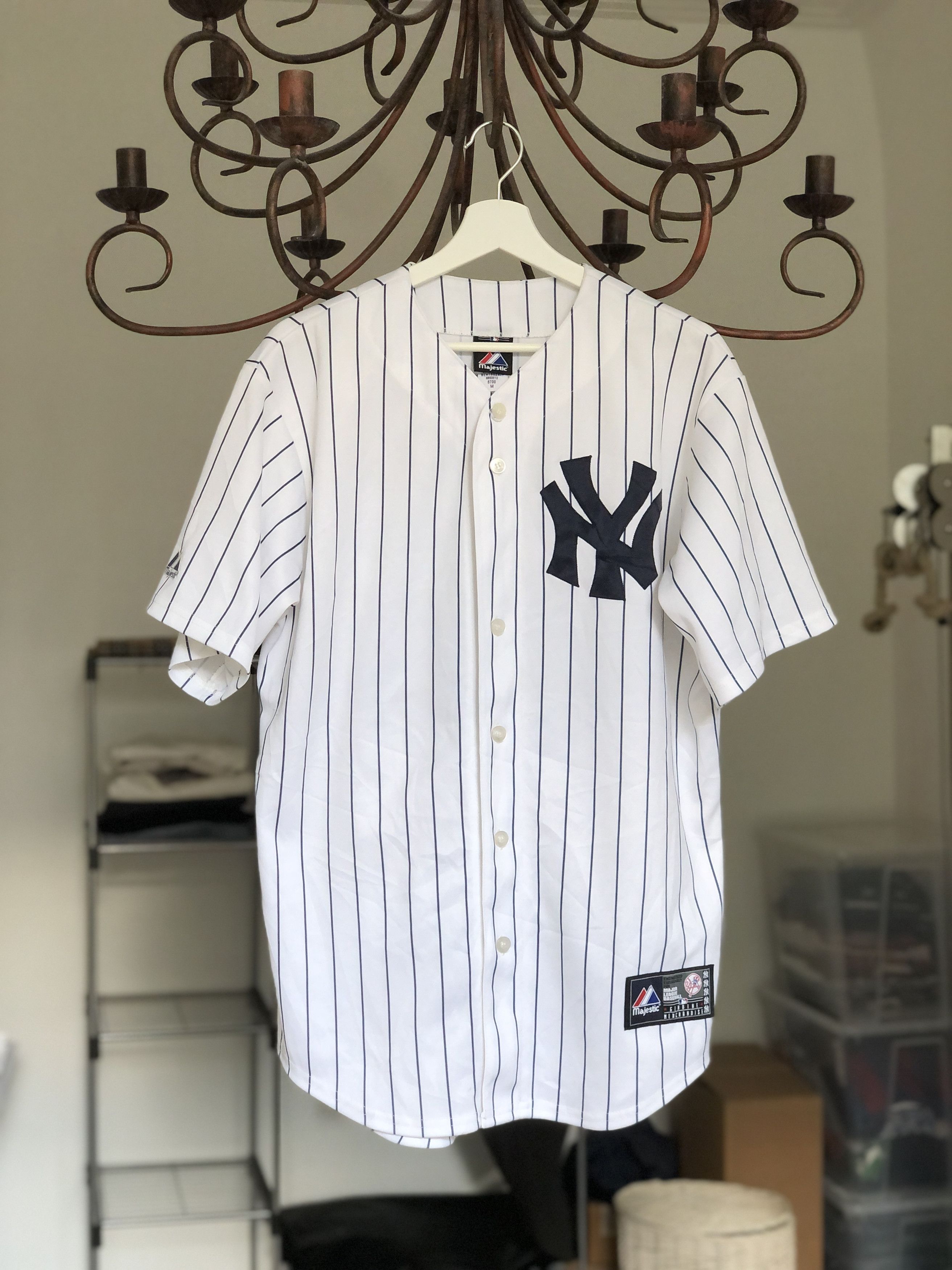 Maillot New York Yankees Extérieur – Majestic – Gris – Homme Taille L