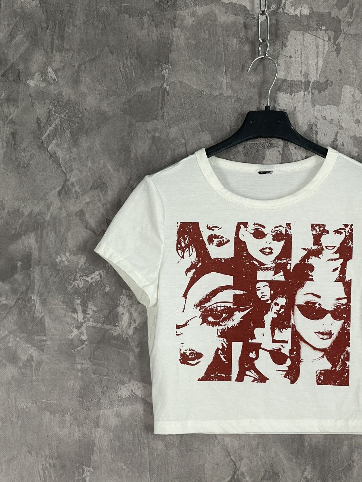 Hysteric Glamour × If Six Was Nine × Vintage VINTAGE Y2K GLAMOUR PRINTED FACE GIRL CROP TOP T SHIRT Size M / US 6-8 / IT 42-44 - 3 Thumbnail