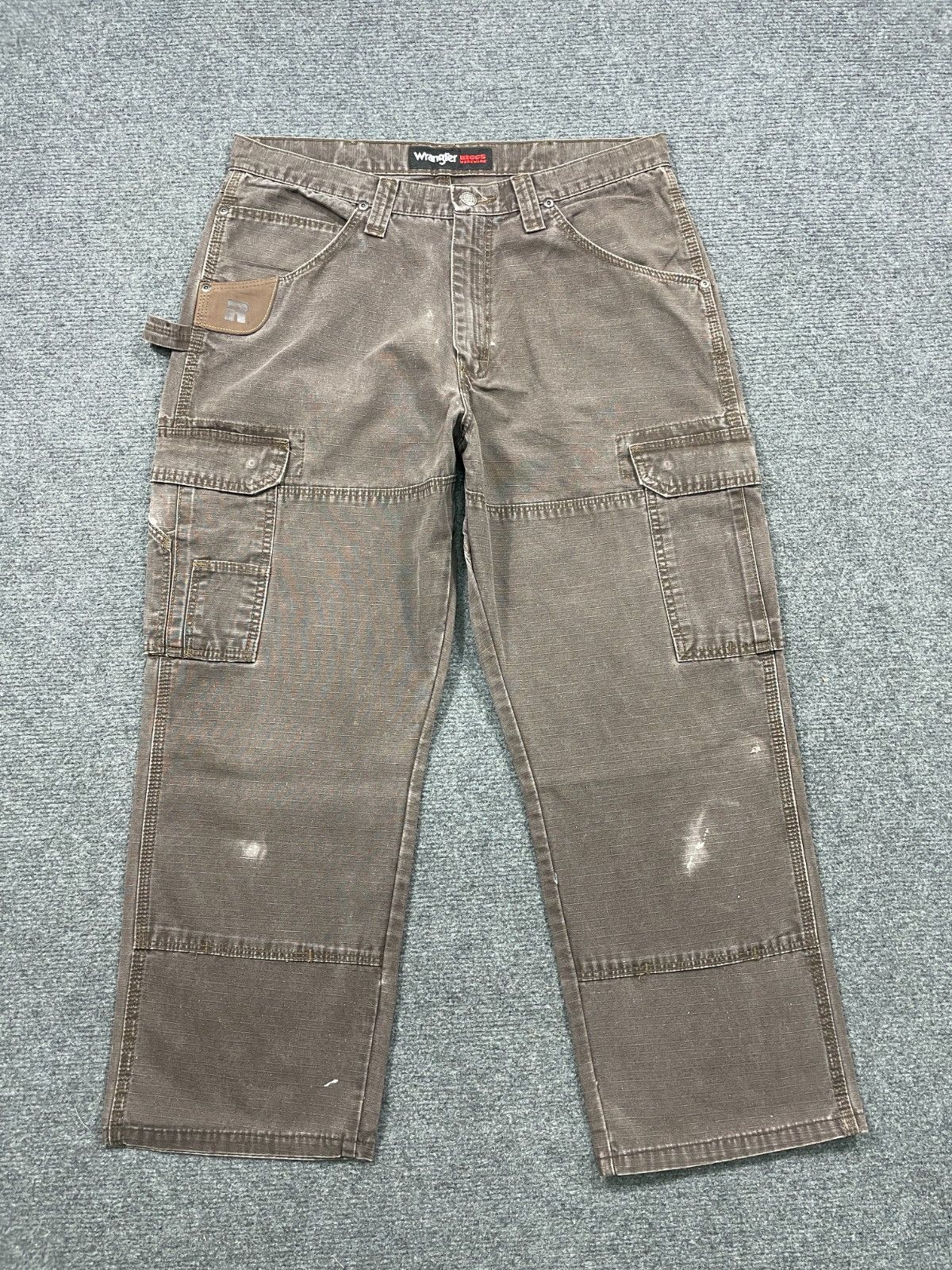 image of Vintage Wrangler Riggs Workwear Multipocket Jeans in Brown, Men's (Size 34)