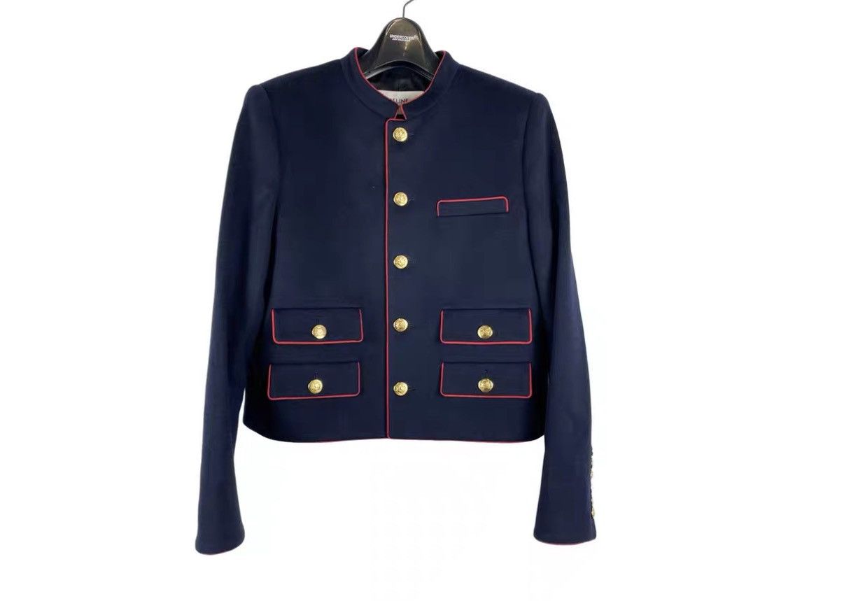 Celine Celine Vintage Wool Gold-Button Jacket J31 Size US XXS / EU 40 - 1 Thumbnail
