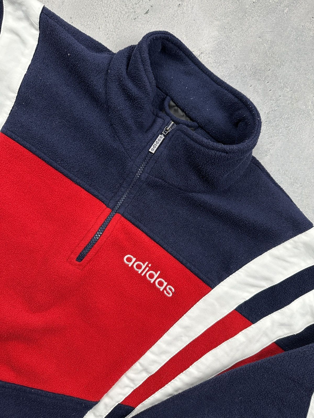 Adidas Vintage Adidas Polar Teddy Fleece Sweater Stripes Zipper 80s Size US L / EU 52-54 / 3 - 6 Thumbnail
