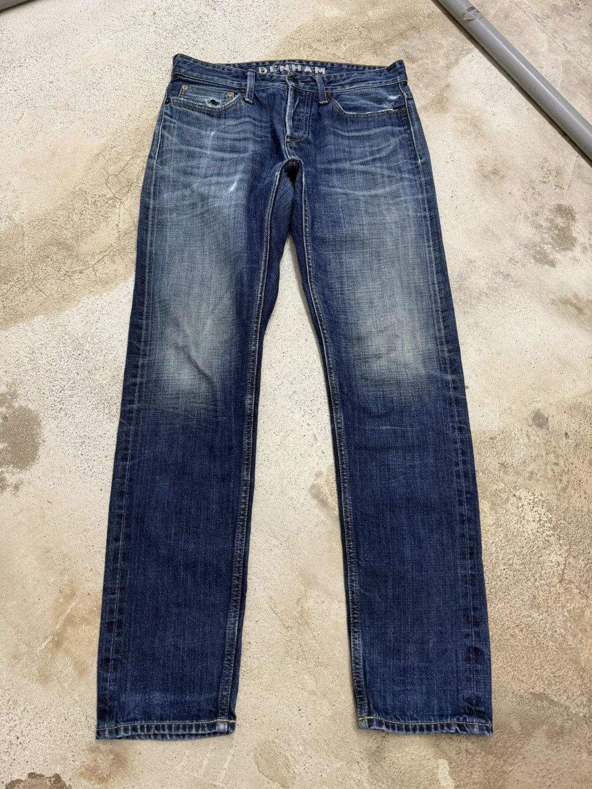 DENHAM Denham Selvedge Razor Slim Fit Distressed Denim Pants Size US 31 - 1 Thumbnail