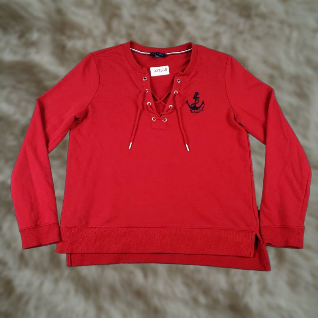 Tommy Hilfiger Womens Small Sweater Tommy Hilfiger Red Casual Pullover Sweatshirt Size S / US 4 / IT 40 - 1 Thumbnail