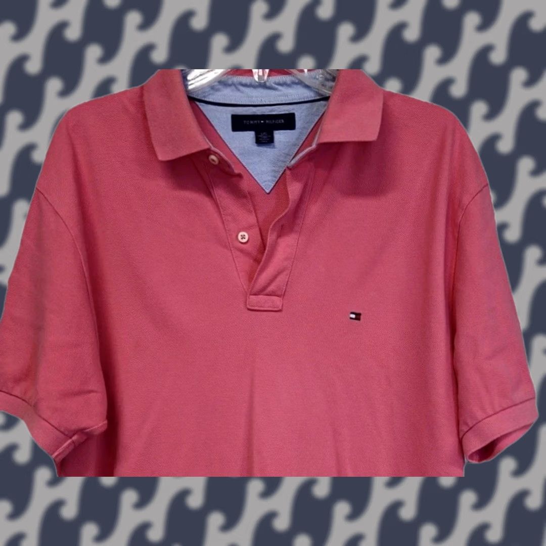Tommy Hilfiger Tommy Hilfiger Polo Shirt Men L Pink Short Sleeve 100% Cotton Logo Button Classic Golf Walking Size US L / EU 52-54 / 3 - 1 Thumbnail